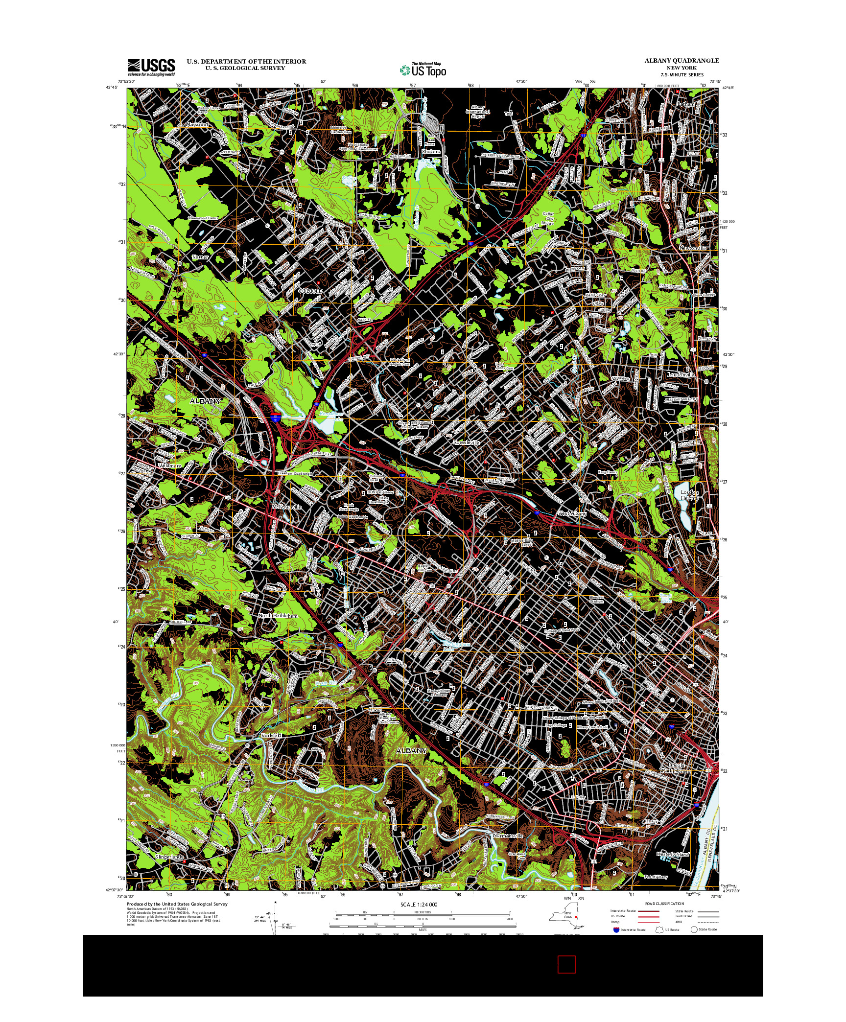 USGS US TOPO 7.5-MINUTE MAP FOR ALBANY, NY 2013