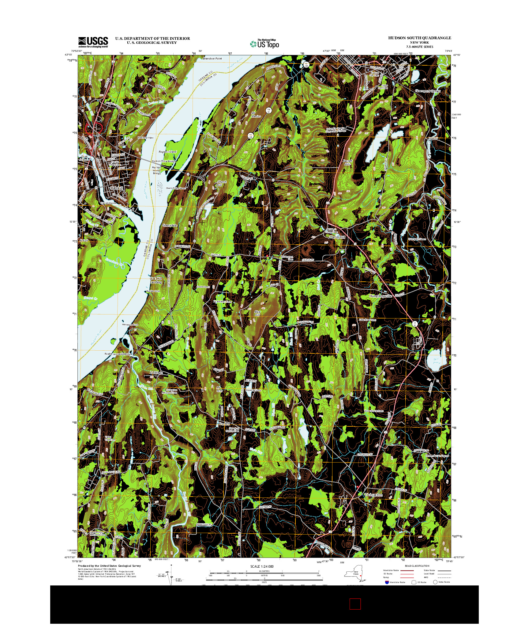 USGS US TOPO 7.5-MINUTE MAP FOR HUDSON SOUTH, NY 2013