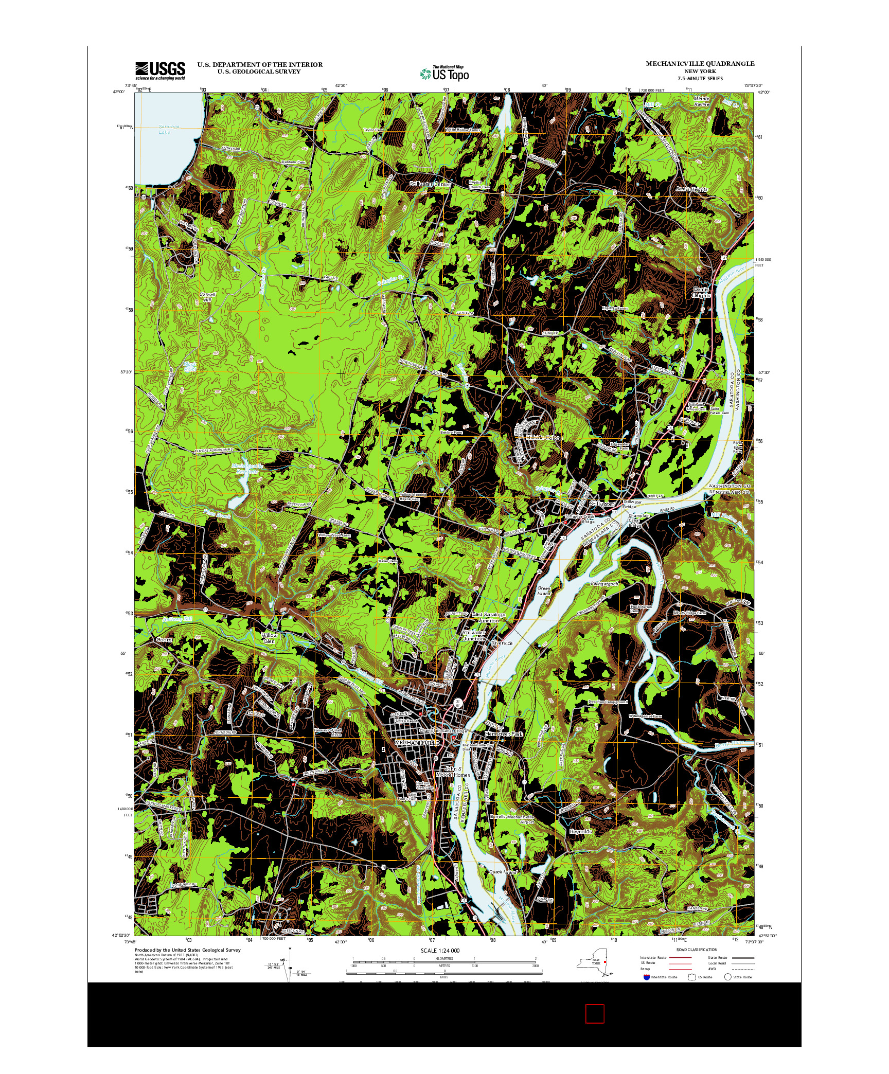 USGS US TOPO 7.5-MINUTE MAP FOR MECHANICVILLE, NY 2013