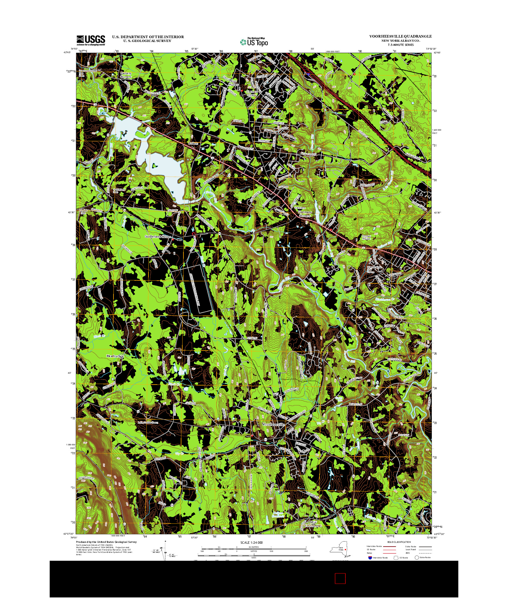 USGS US TOPO 7.5-MINUTE MAP FOR VOORHEESVILLE, NY 2013