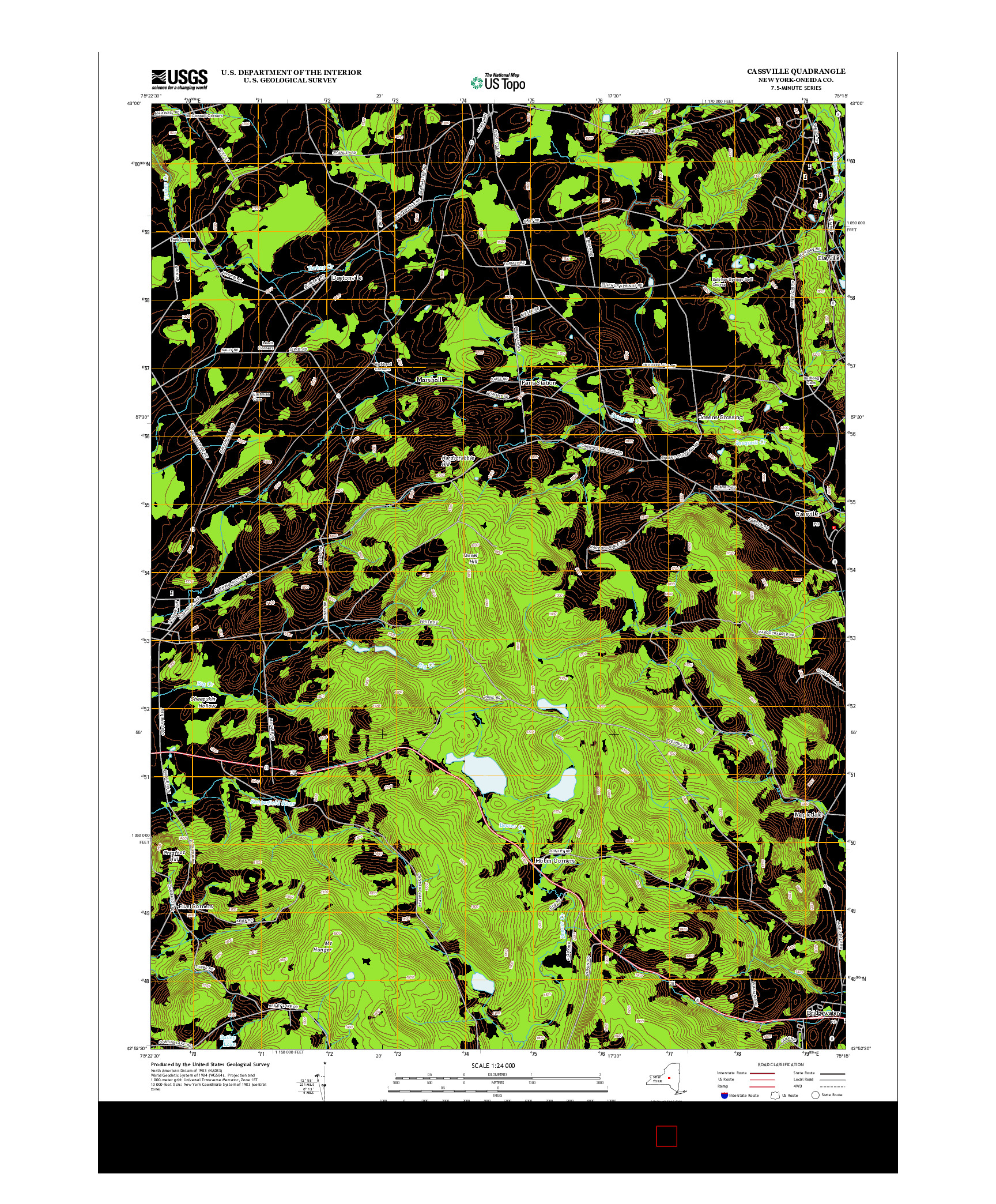 USGS US TOPO 7.5-MINUTE MAP FOR CASSVILLE, NY 2013