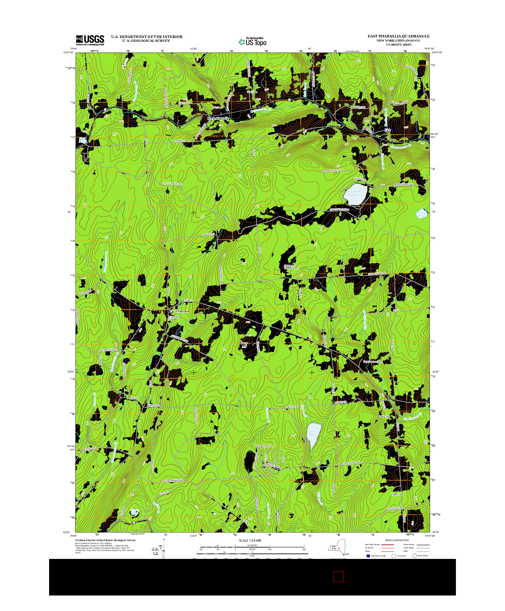 USGS US TOPO 7.5-MINUTE MAP FOR EAST PHARSALIA, NY 2013