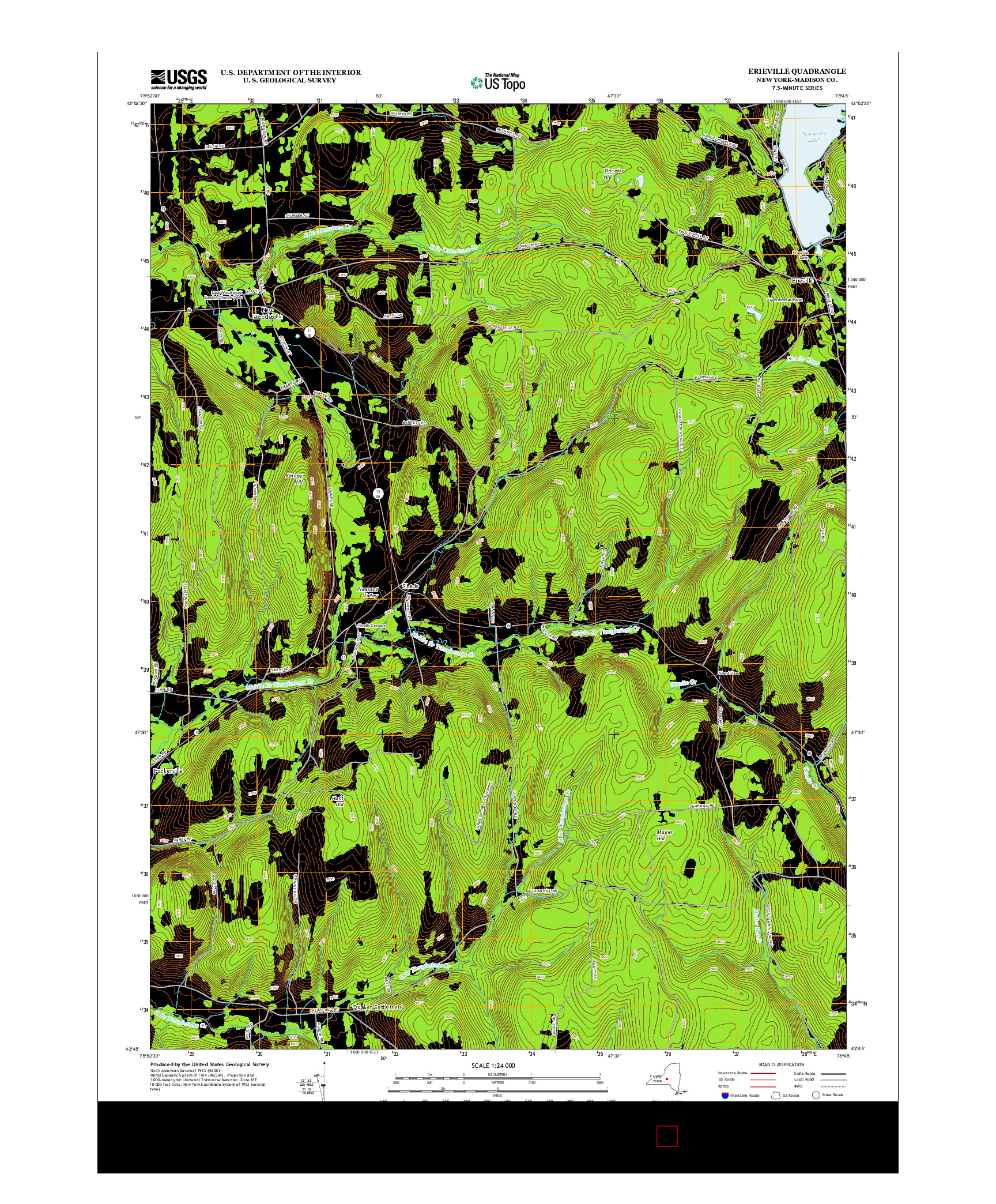 USGS US TOPO 7.5-MINUTE MAP FOR ERIEVILLE, NY 2013