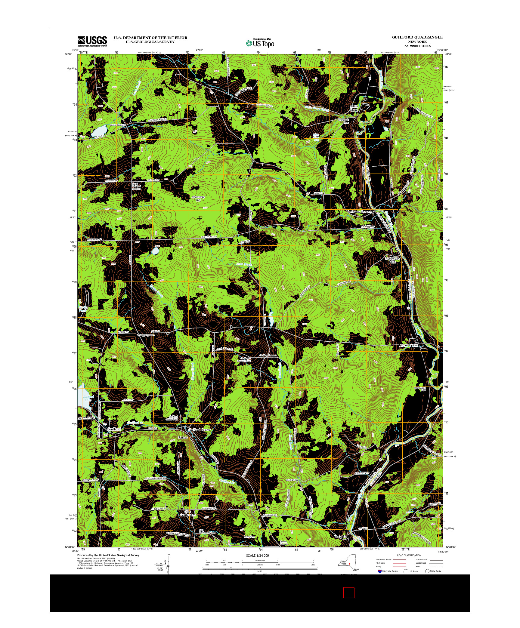 USGS US TOPO 7.5-MINUTE MAP FOR GUILFORD, NY 2013