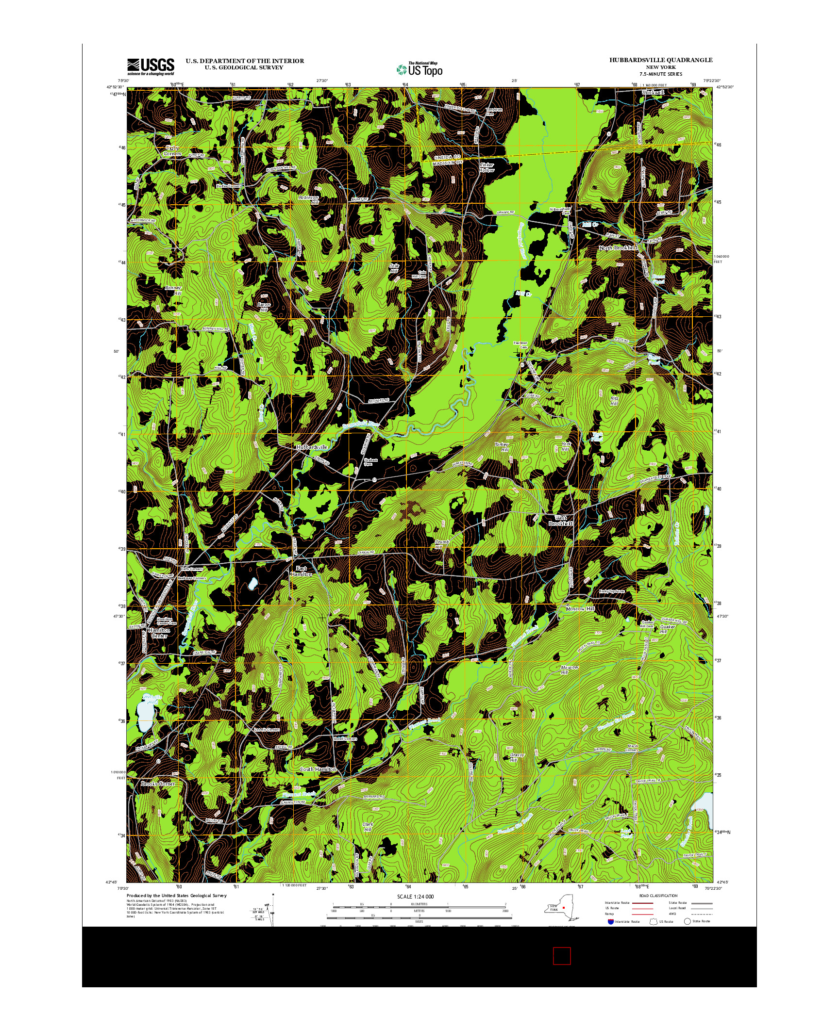 USGS US TOPO 7.5-MINUTE MAP FOR HUBBARDSVILLE, NY 2013