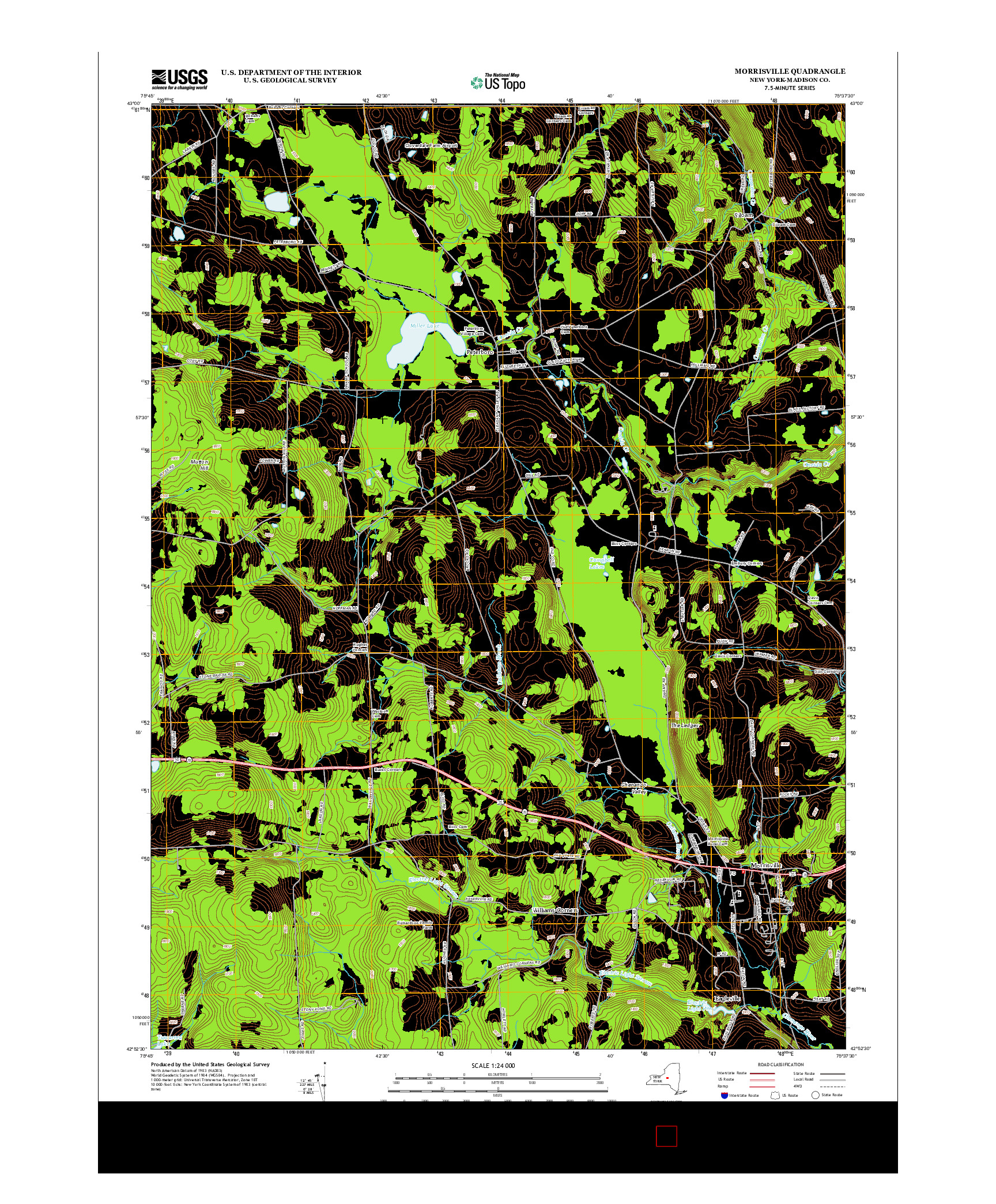 USGS US TOPO 7.5-MINUTE MAP FOR MORRISVILLE, NY 2013