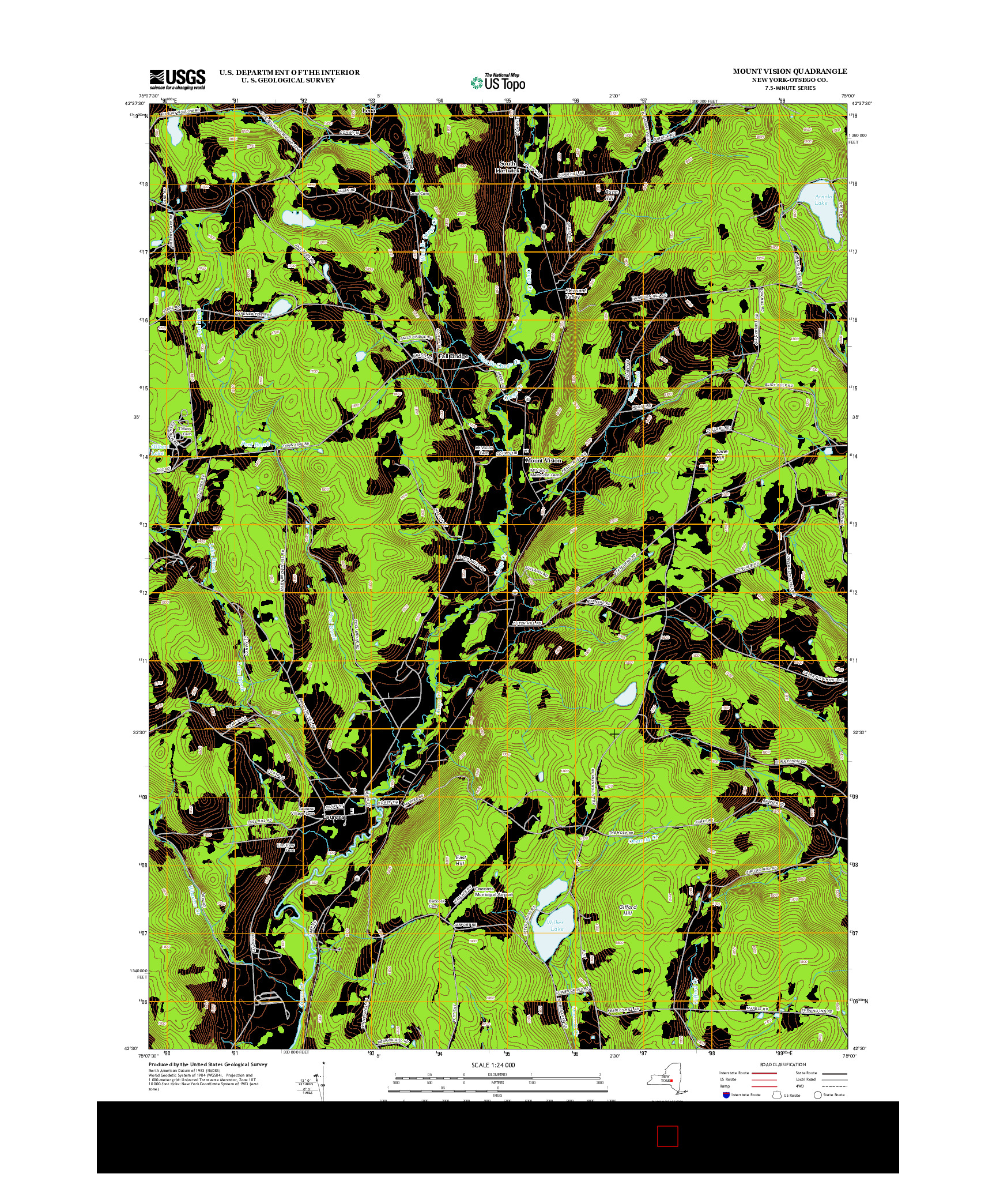 USGS US TOPO 7.5-MINUTE MAP FOR MOUNT VISION, NY 2013