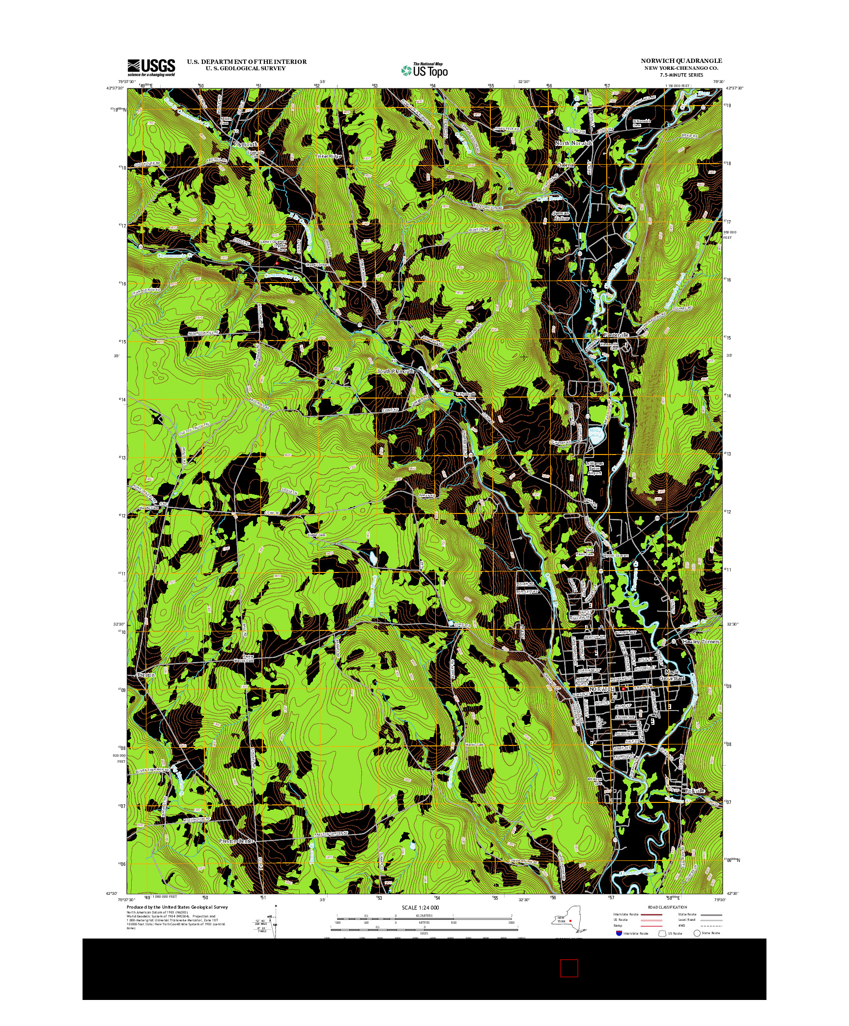 USGS US TOPO 7.5-MINUTE MAP FOR NORWICH, NY 2013