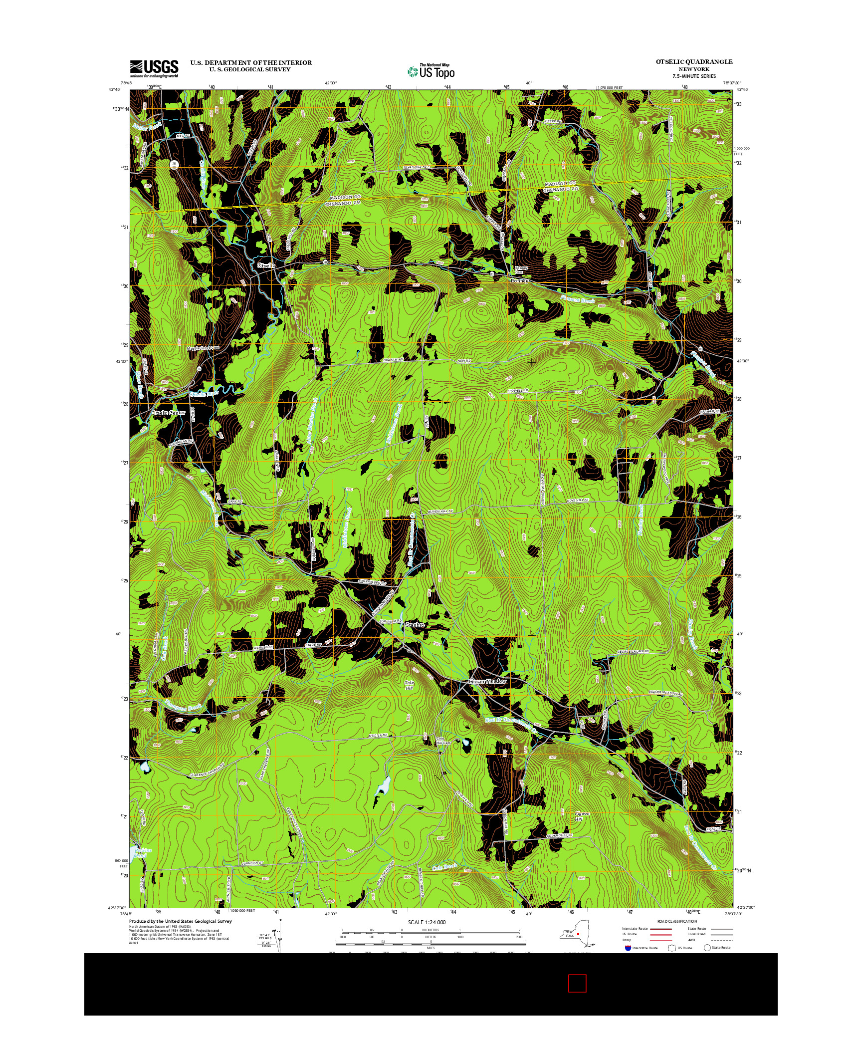USGS US TOPO 7.5-MINUTE MAP FOR OTSELIC, NY 2013