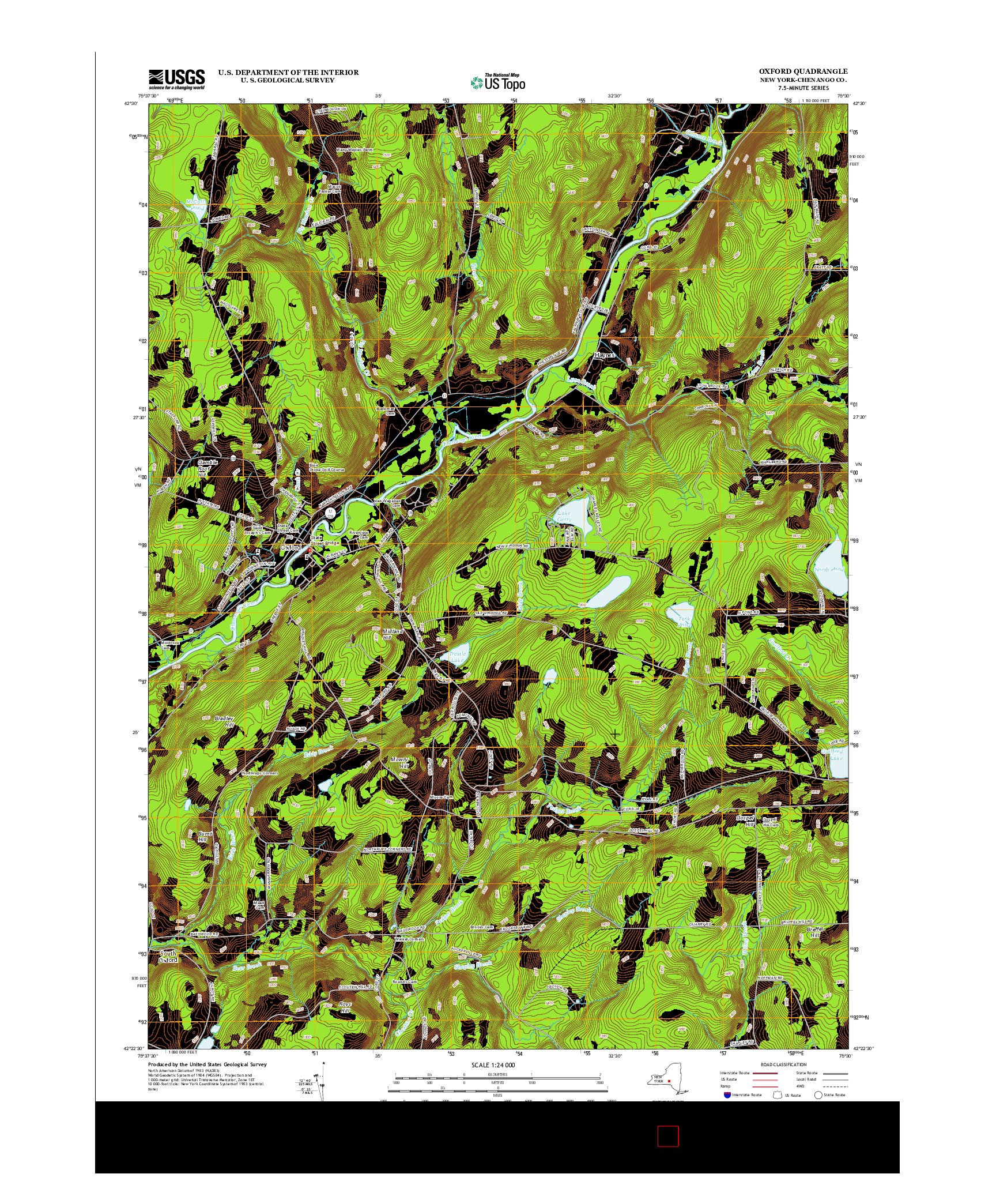 USGS US TOPO 7.5-MINUTE MAP FOR OXFORD, NY 2013