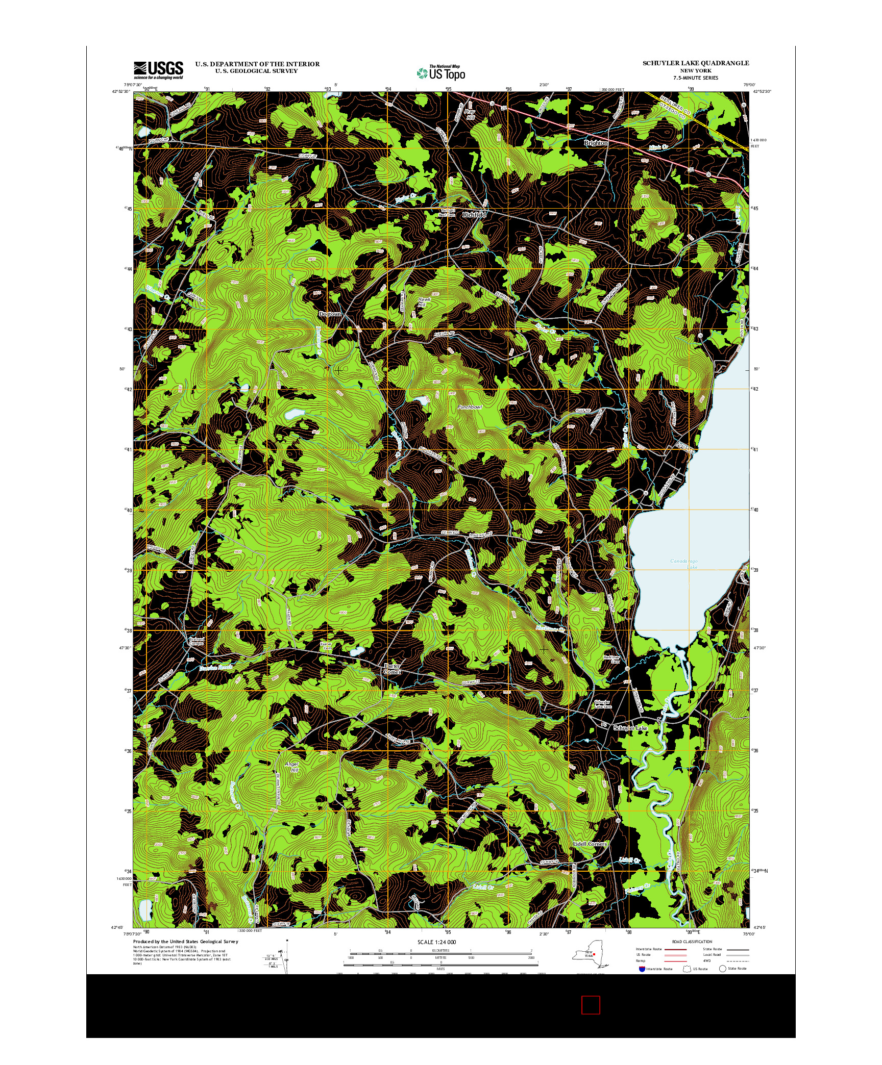 USGS US TOPO 7.5-MINUTE MAP FOR SCHUYLER LAKE, NY 2013
