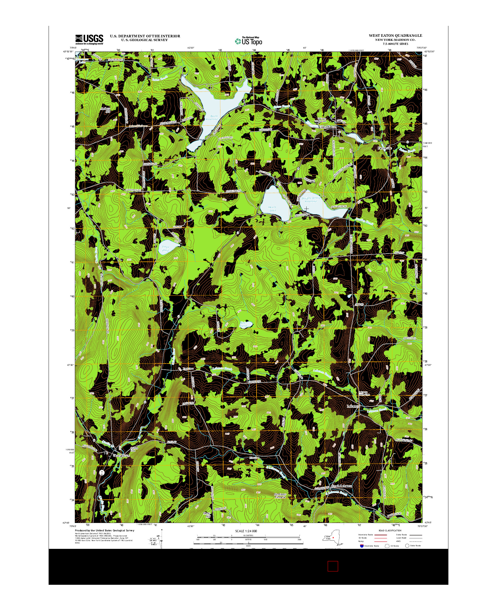 USGS US TOPO 7.5-MINUTE MAP FOR WEST EATON, NY 2013