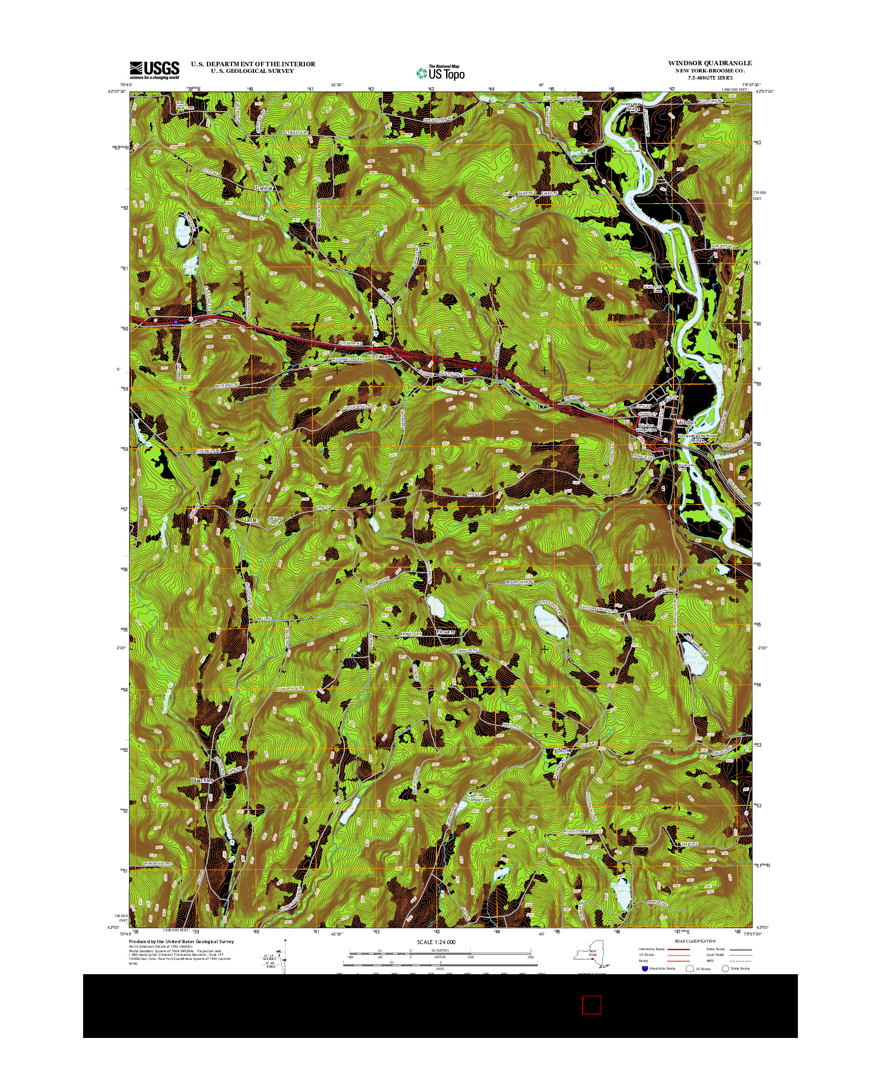 USGS US TOPO 7.5-MINUTE MAP FOR WINDSOR, NY 2013