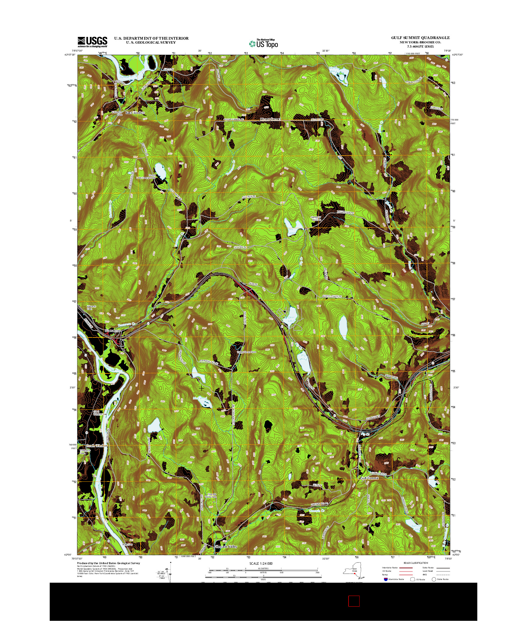 USGS US TOPO 7.5-MINUTE MAP FOR GULF SUMMIT, NY 2013