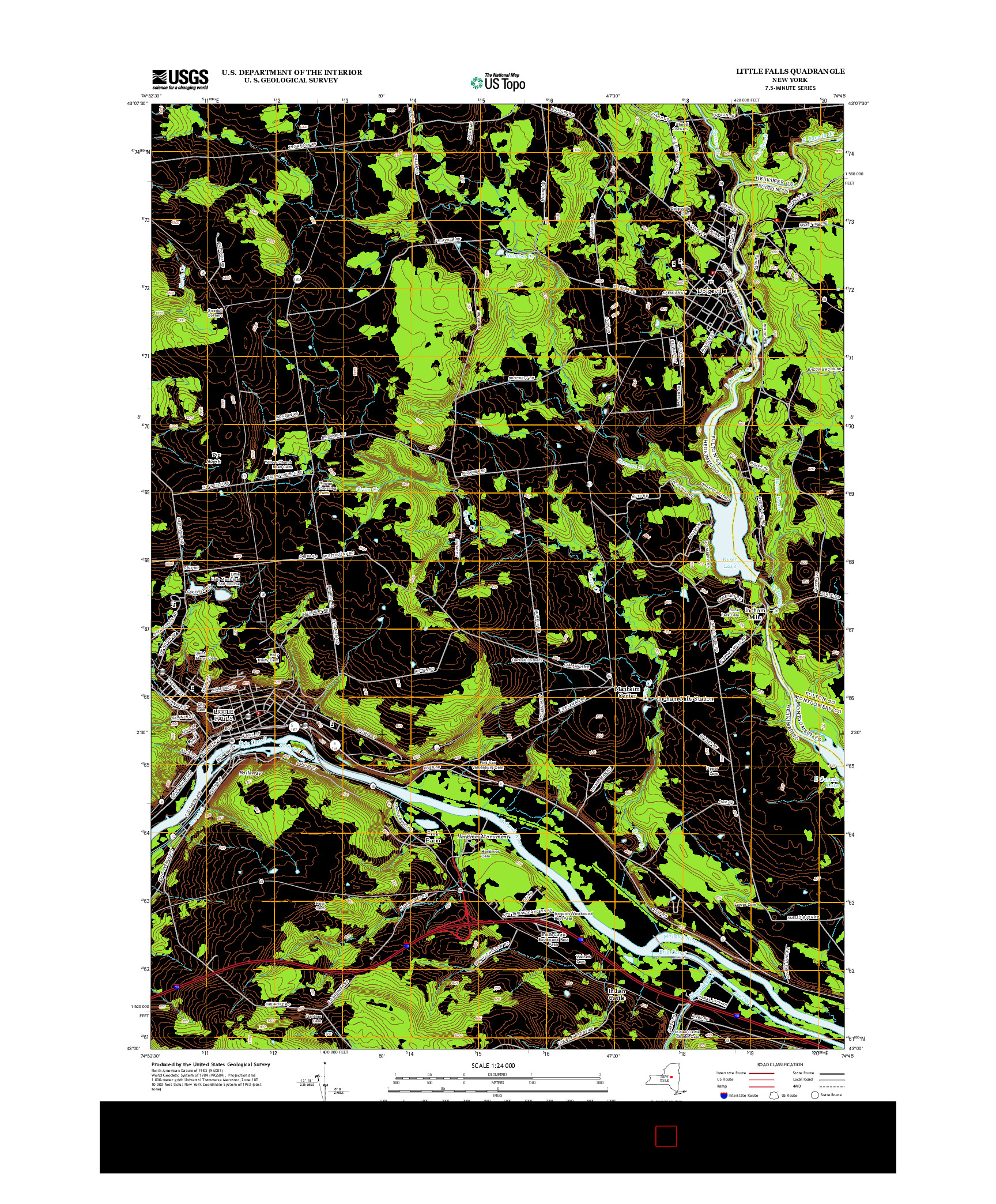 USGS US TOPO 7.5-MINUTE MAP FOR LITTLE FALLS, NY 2013