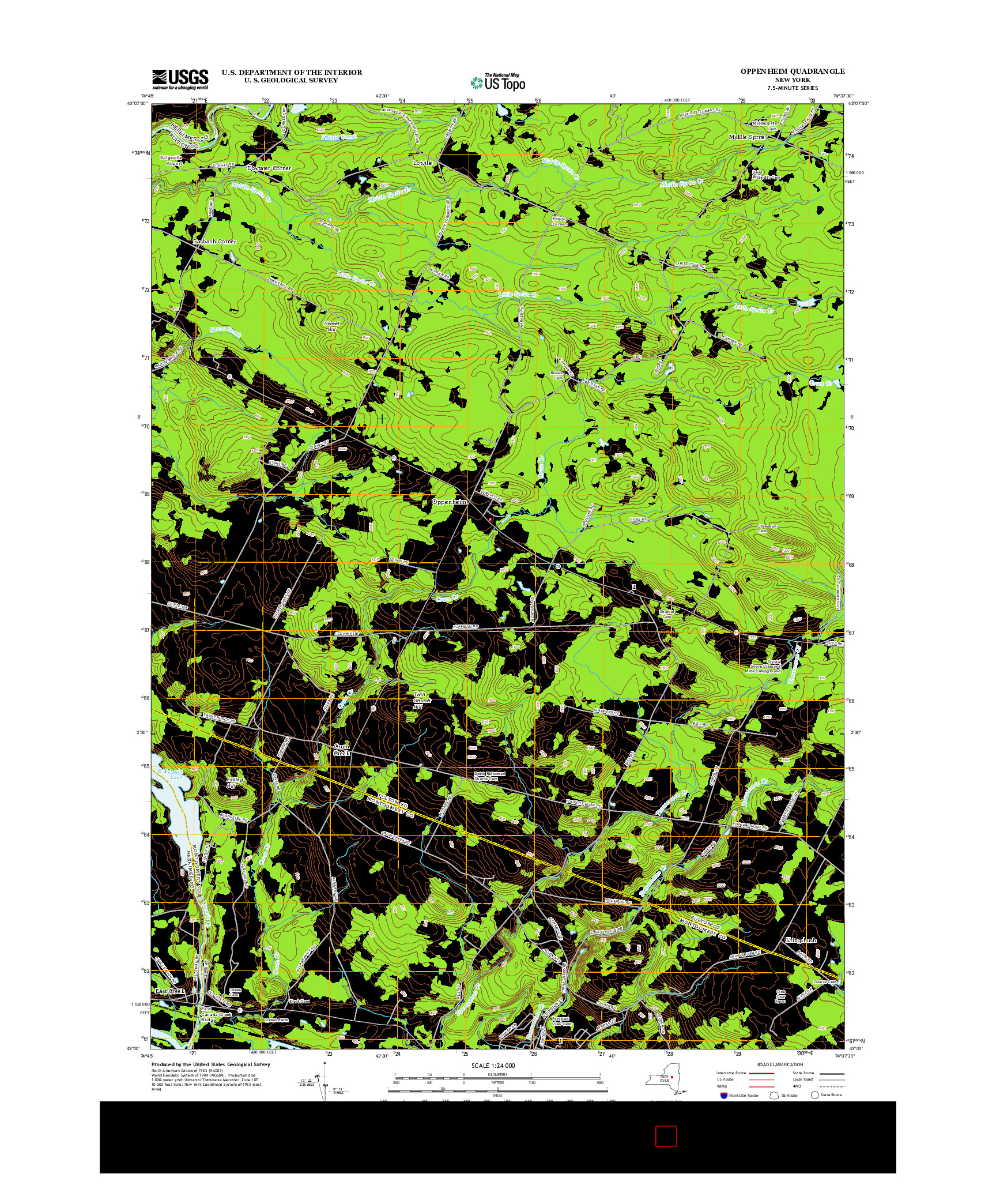 USGS US TOPO 7.5-MINUTE MAP FOR OPPENHEIM, NY 2013