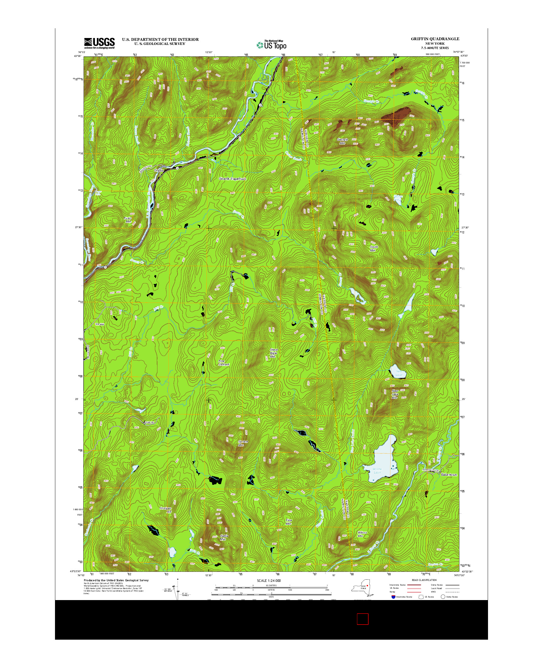 USGS US TOPO 7.5-MINUTE MAP FOR GRIFFIN, NY 2013