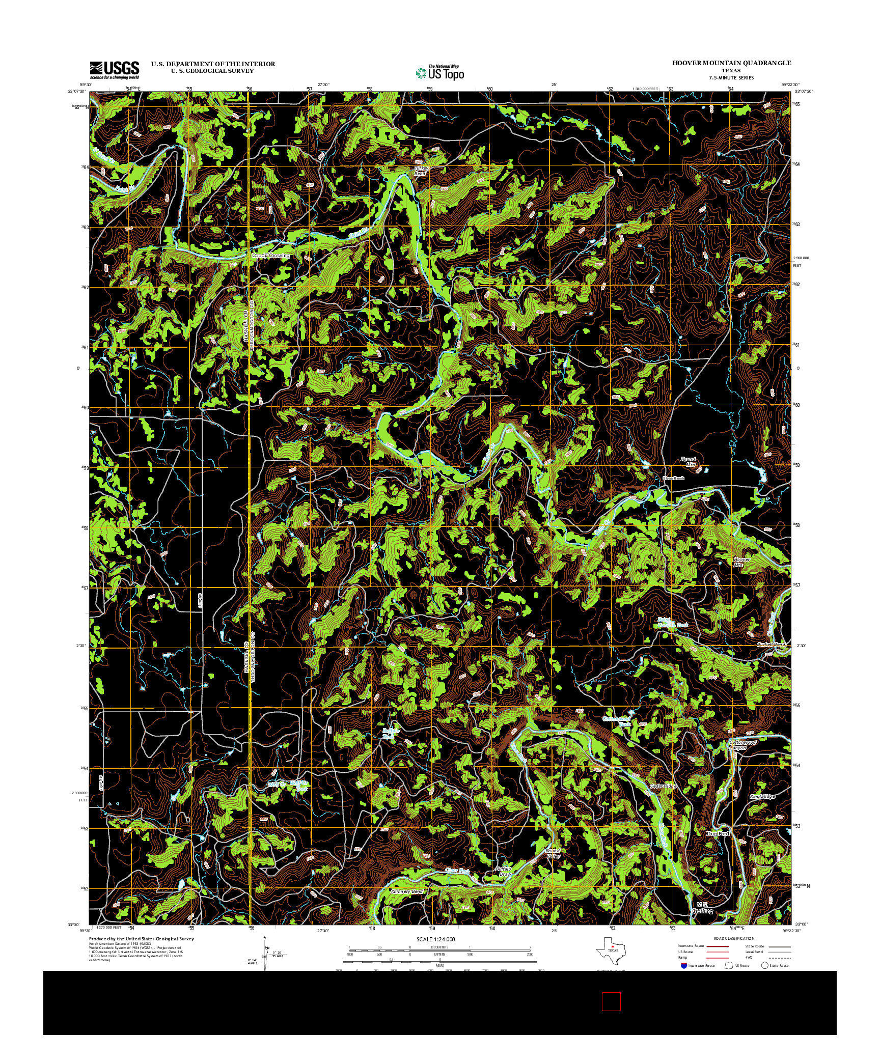 USGS US TOPO 7.5-MINUTE MAP FOR HOOVER MOUNTAIN, TX 2013