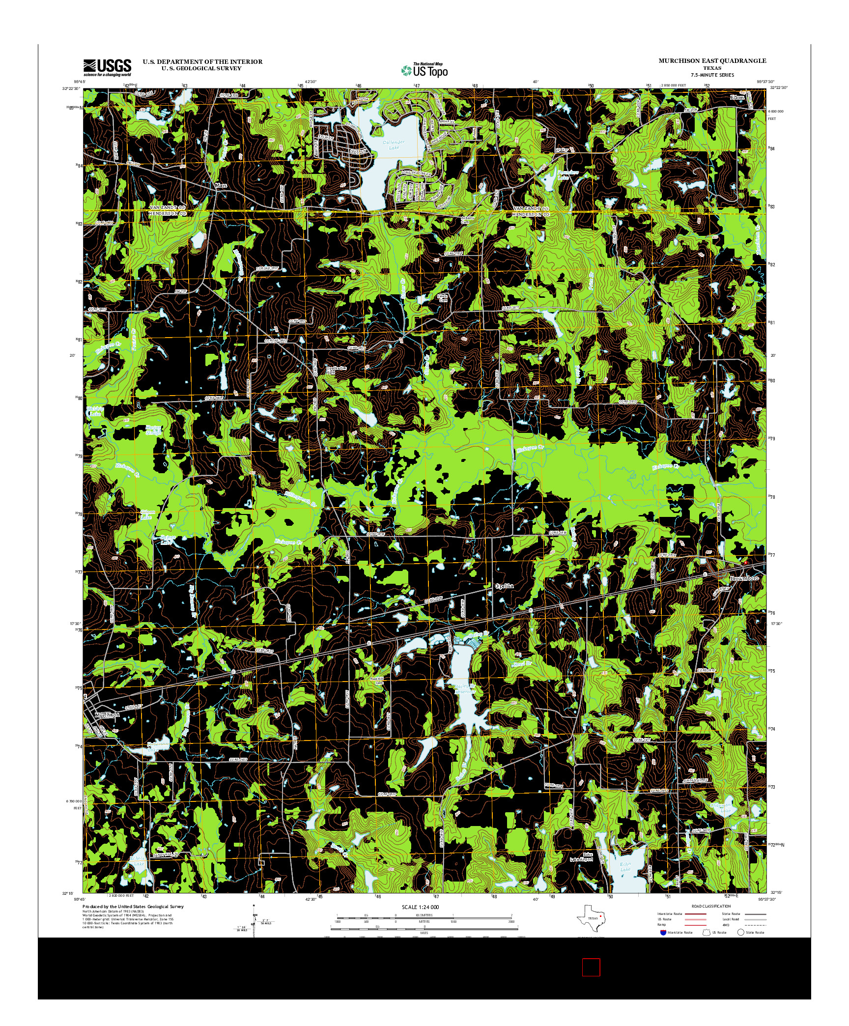 USGS US TOPO 7.5-MINUTE MAP FOR MURCHISON EAST, TX 2013