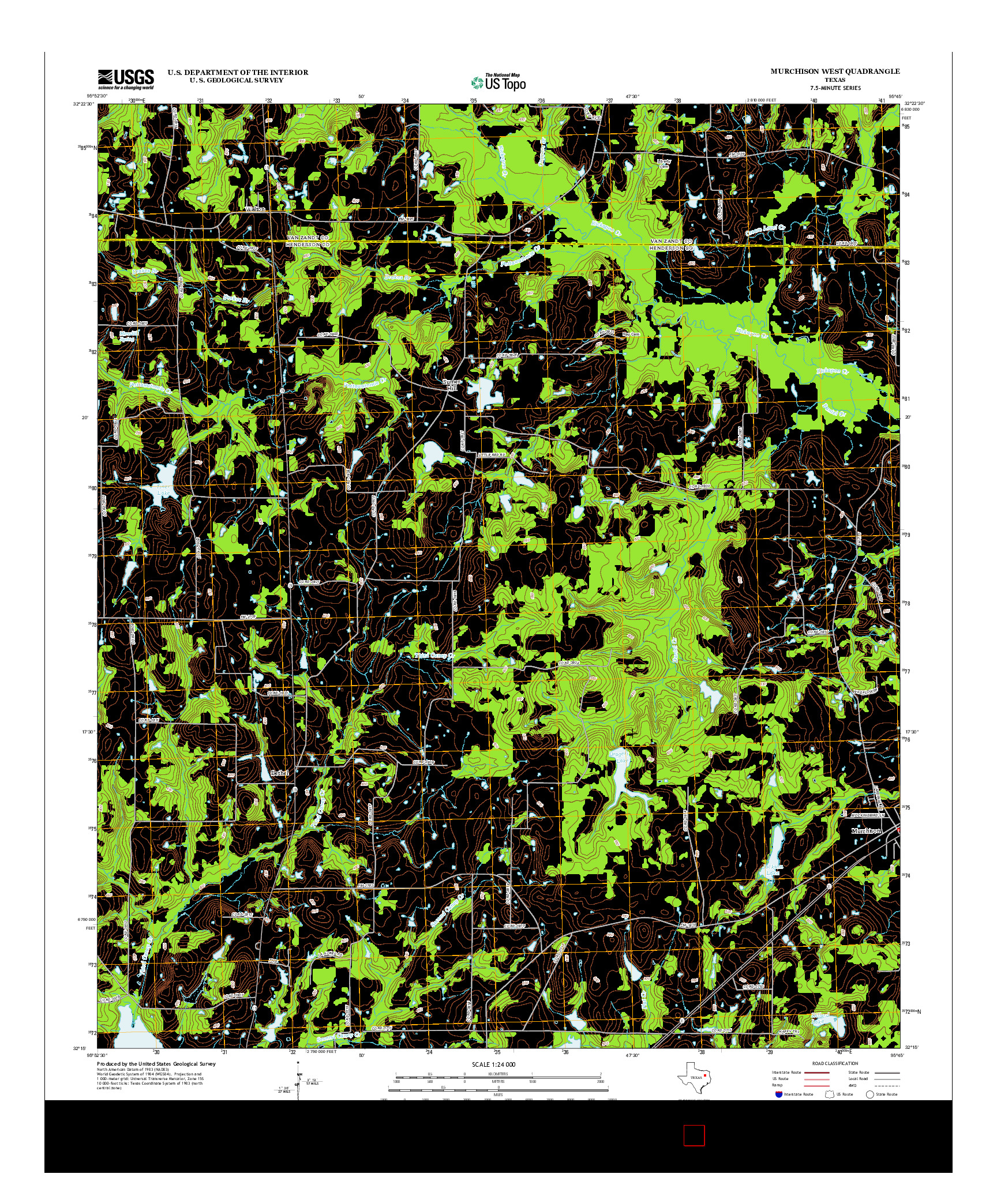 USGS US TOPO 7.5-MINUTE MAP FOR MURCHISON WEST, TX 2013