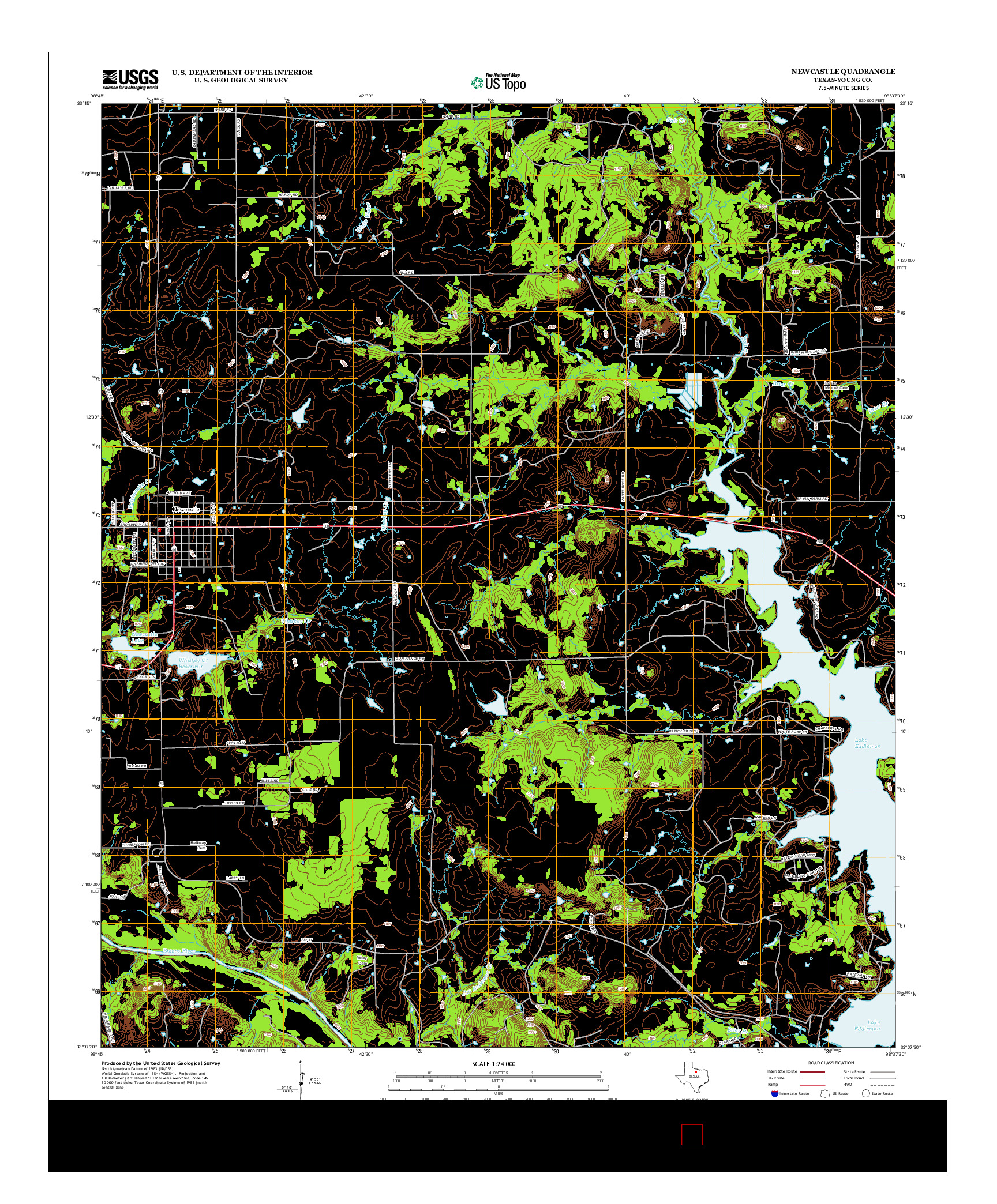 USGS US TOPO 7.5-MINUTE MAP FOR NEWCASTLE, TX 2013