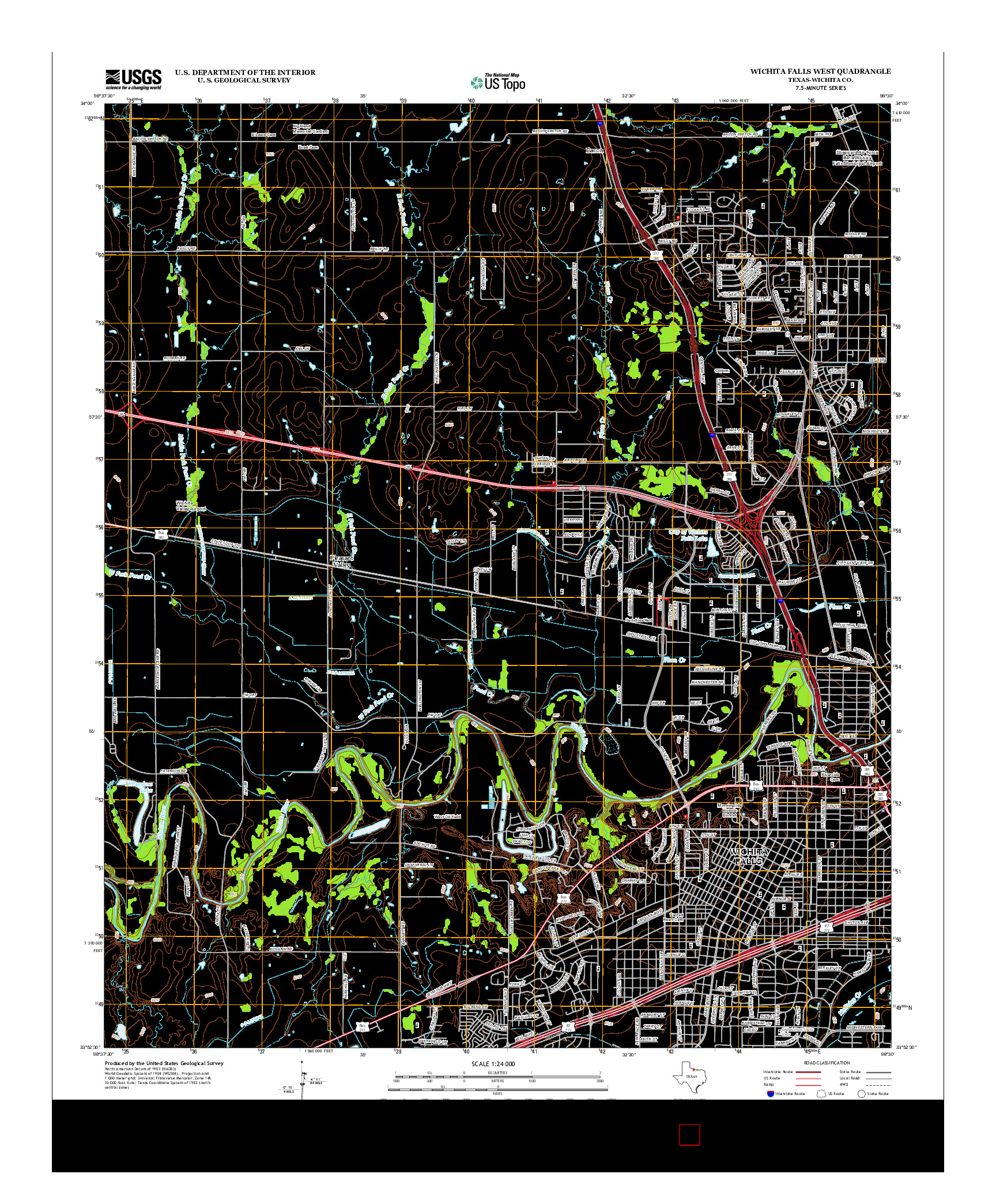 USGS US TOPO 7.5-MINUTE MAP FOR WICHITA FALLS WEST, TX 2013