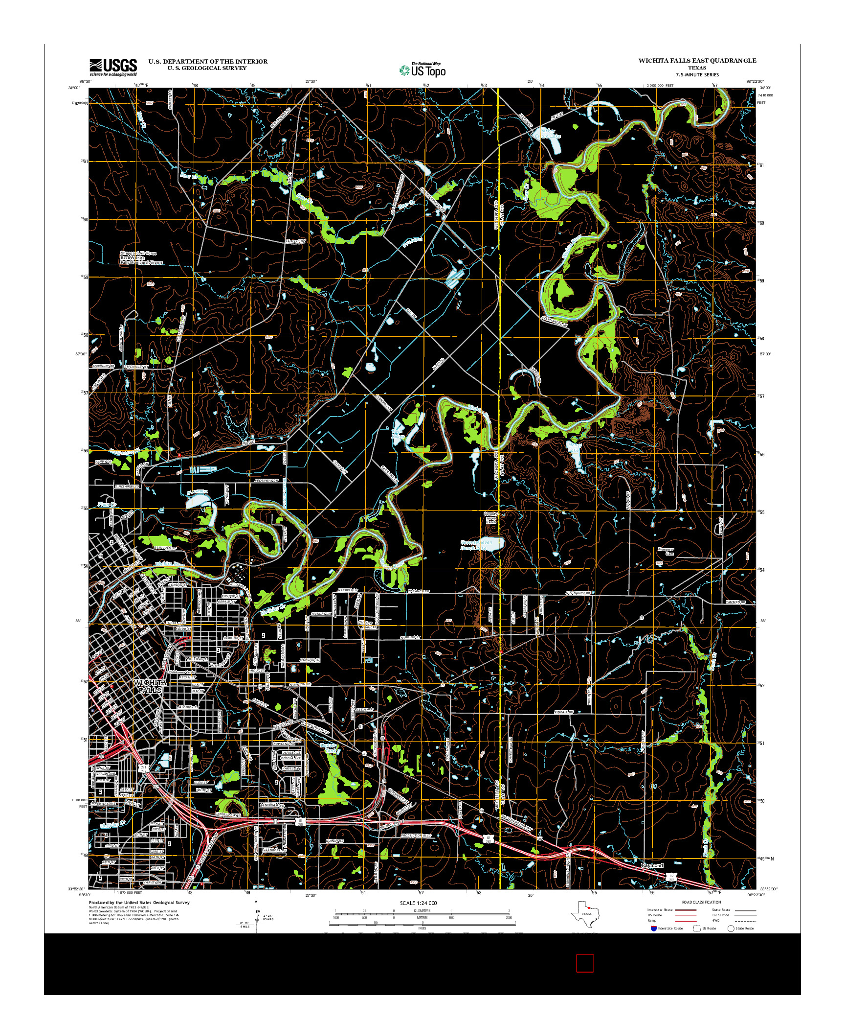 USGS US TOPO 7.5-MINUTE MAP FOR WICHITA FALLS EAST, TX 2013