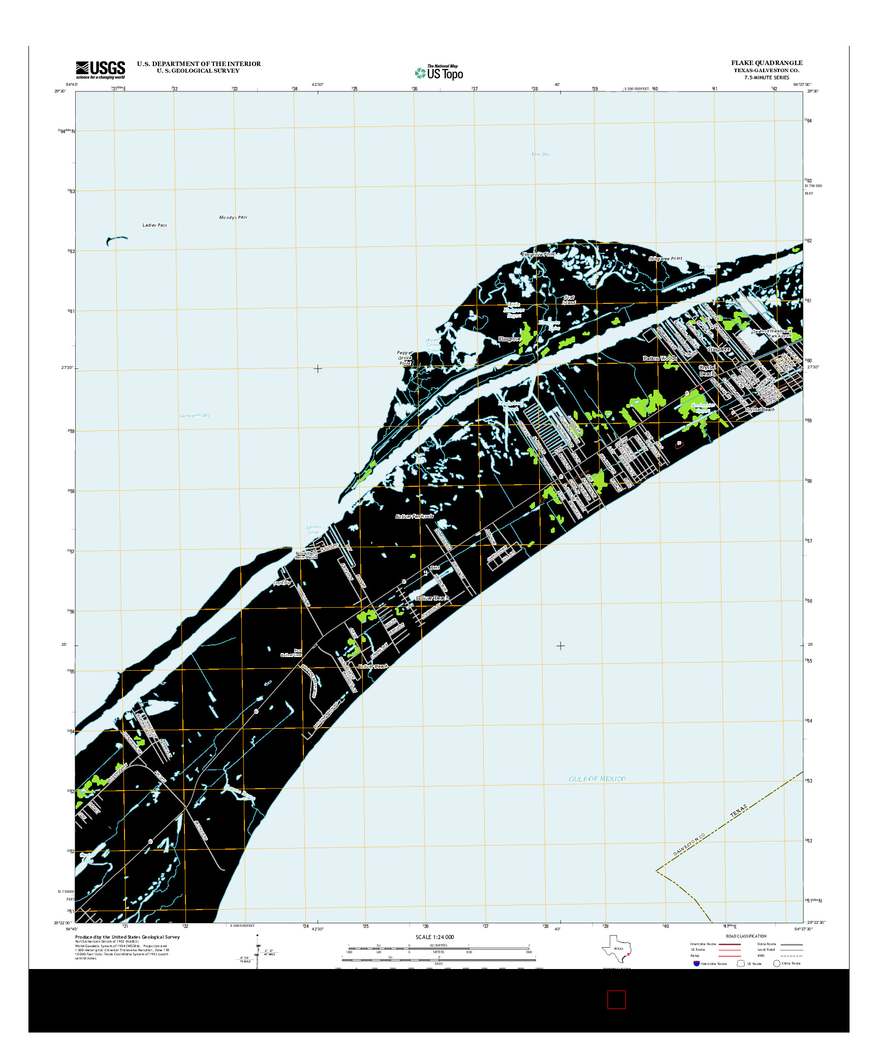 USGS US TOPO 7.5-MINUTE MAP FOR FLAKE, TX 2013