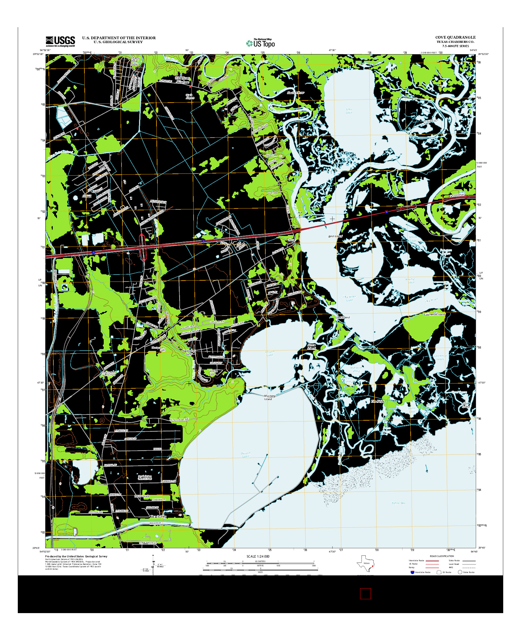 USGS US TOPO 7.5-MINUTE MAP FOR COVE, TX 2013