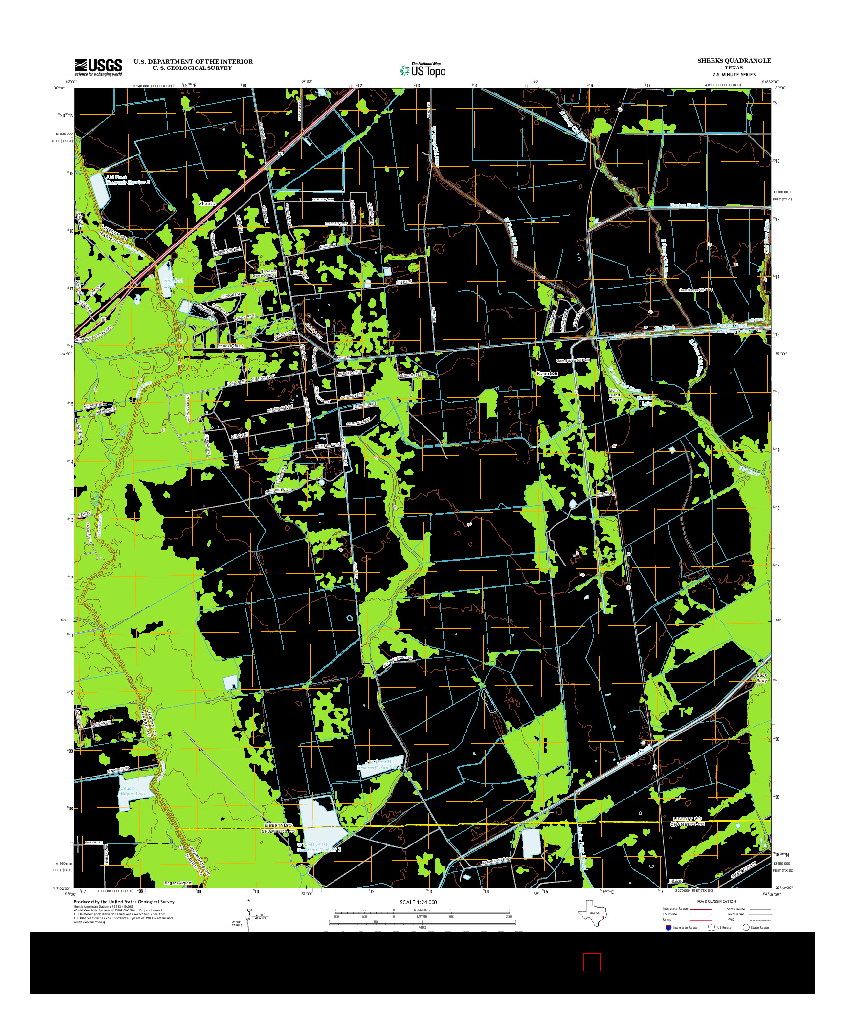 USGS US TOPO 7.5-MINUTE MAP FOR SHEEKS, TX 2013