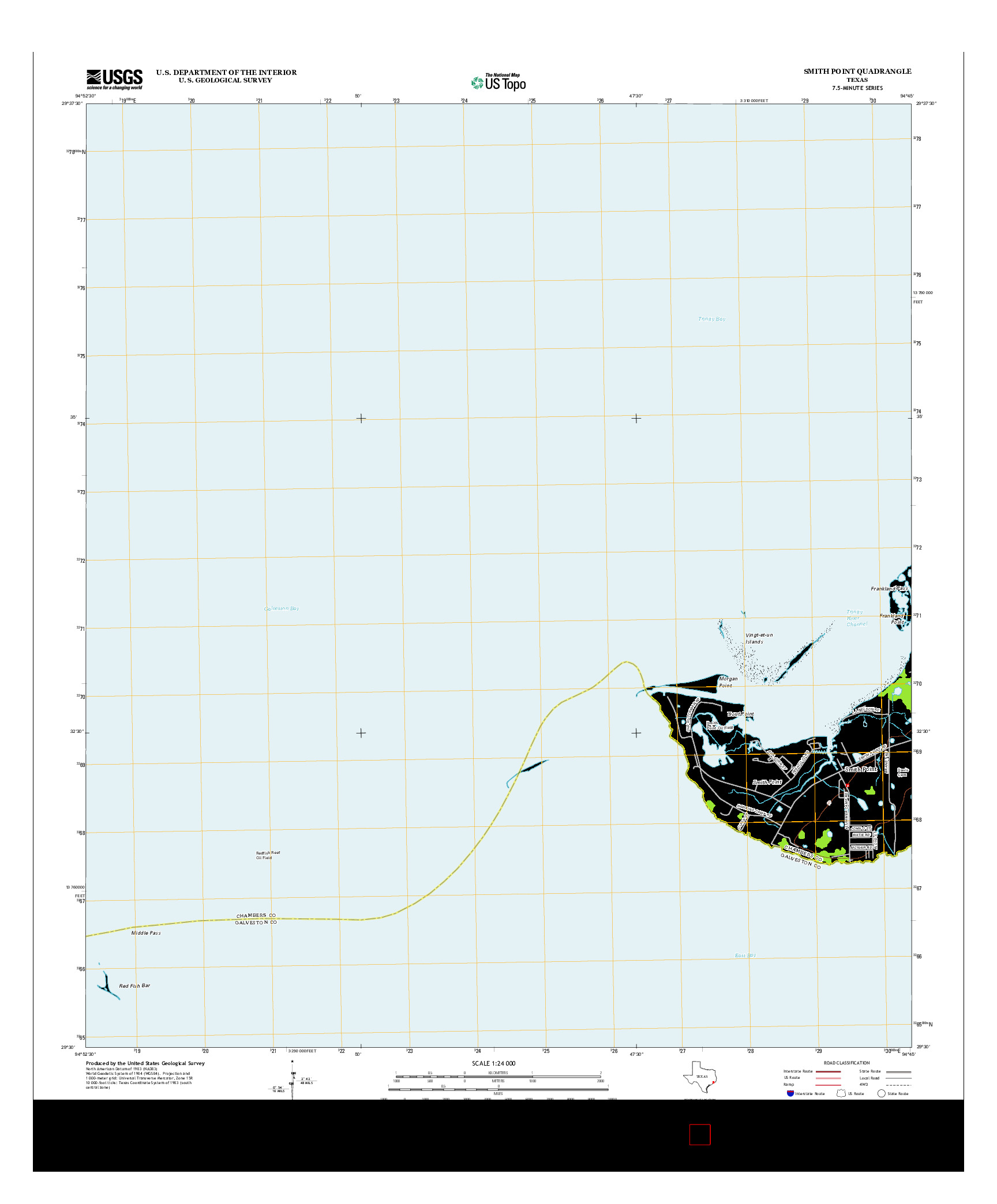 USGS US TOPO 7.5-MINUTE MAP FOR SMITH POINT, TX 2013