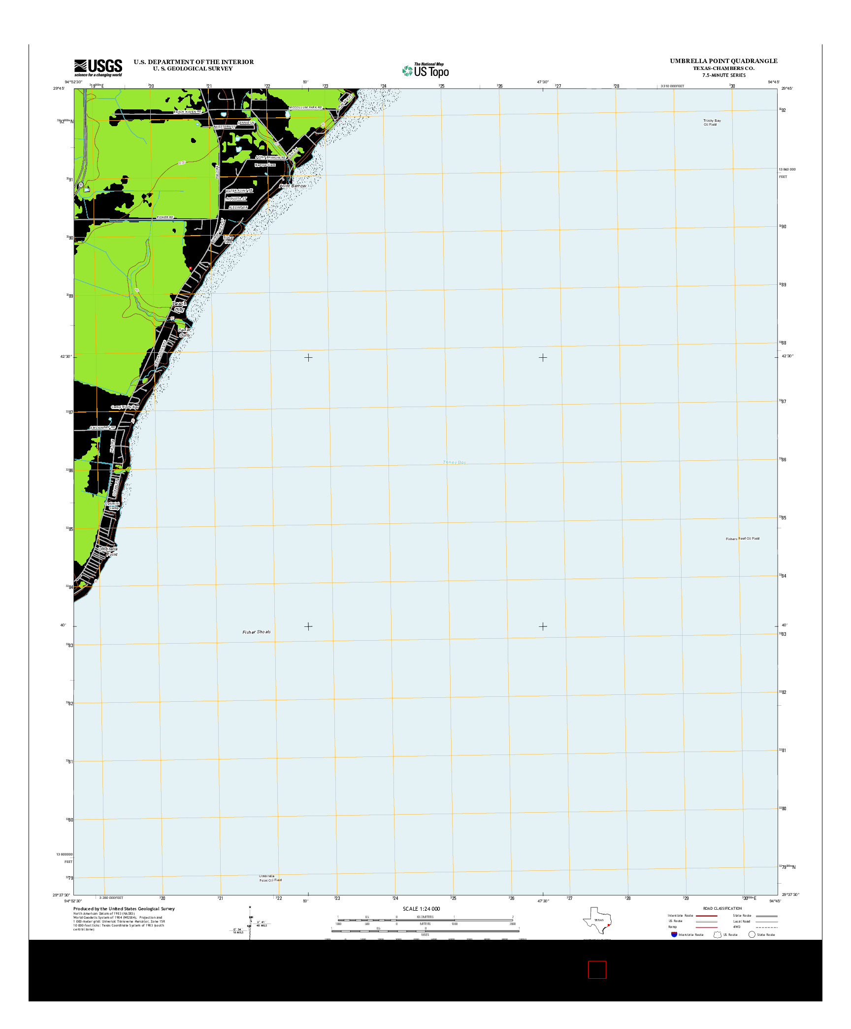 USGS US TOPO 7.5-MINUTE MAP FOR UMBRELLA POINT, TX 2013