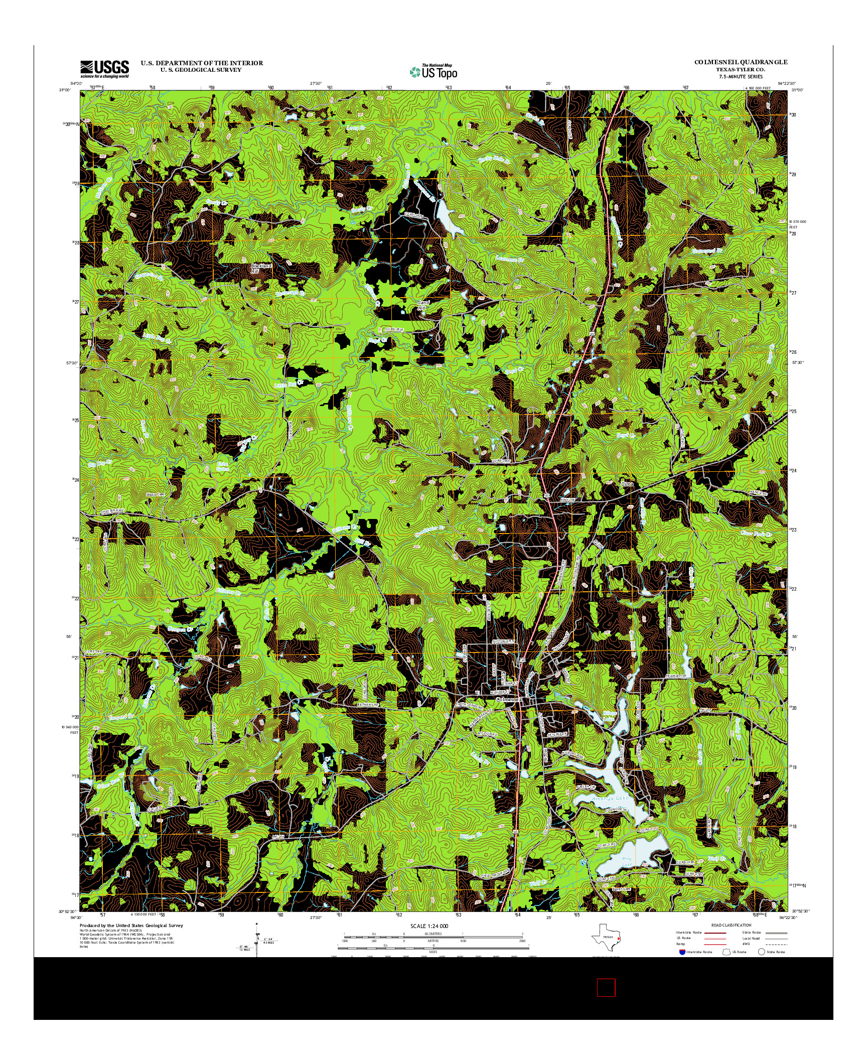 USGS US TOPO 7.5-MINUTE MAP FOR COLMESNEIL, TX 2013