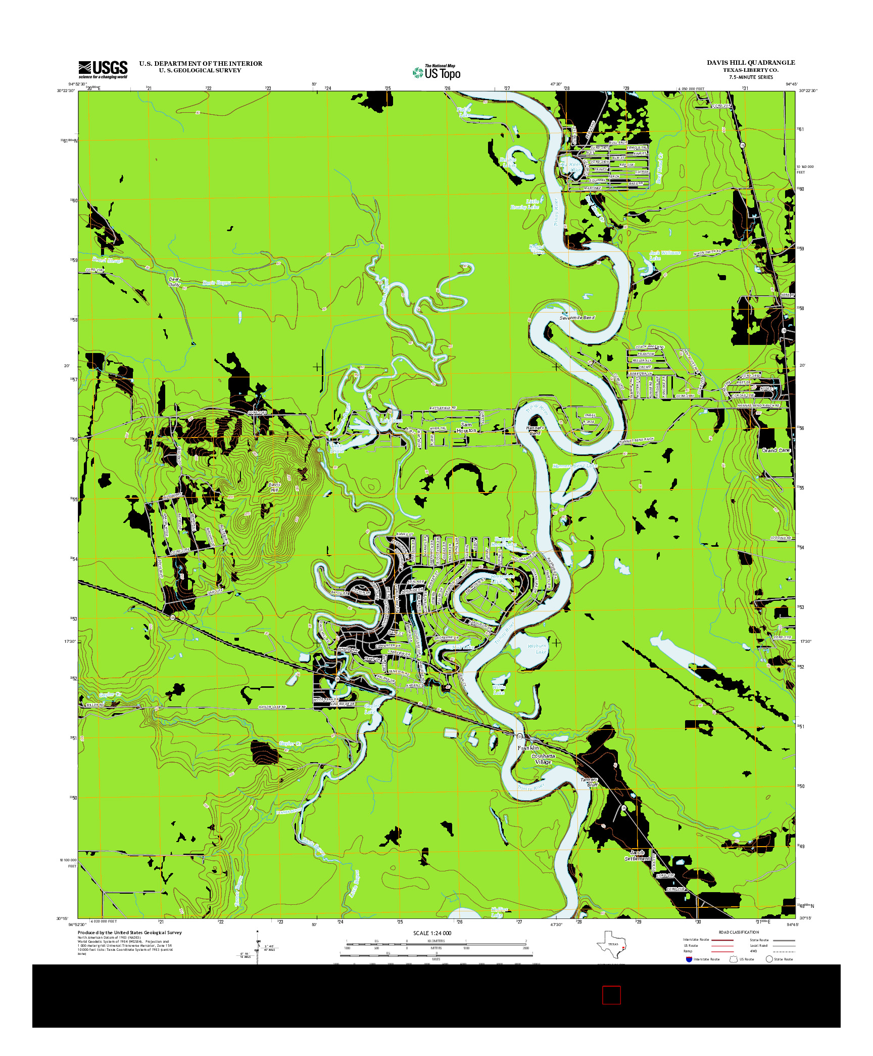 USGS US TOPO 7.5-MINUTE MAP FOR DAVIS HILL, TX 2013