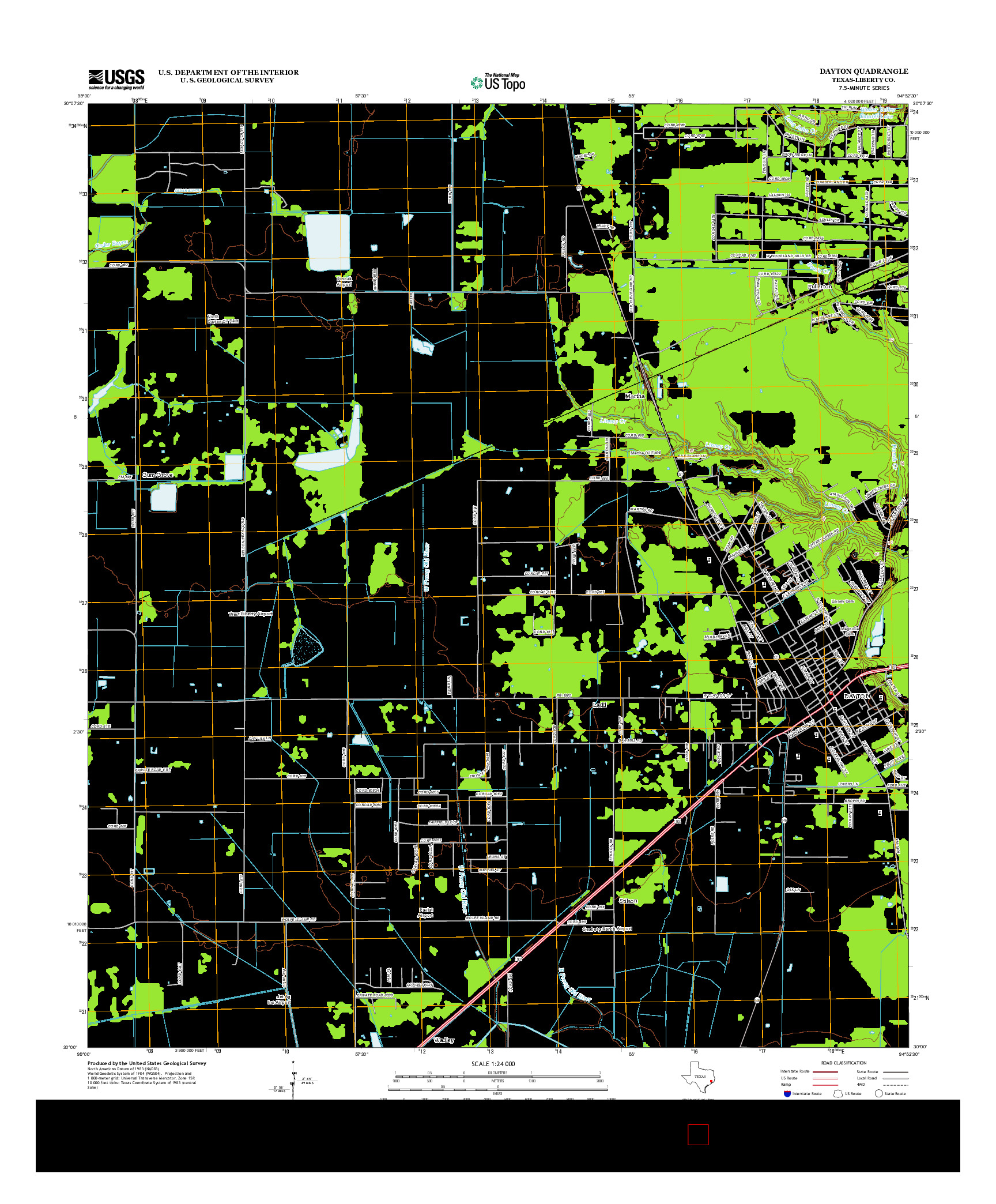 USGS US TOPO 7.5-MINUTE MAP FOR DAYTON, TX 2013