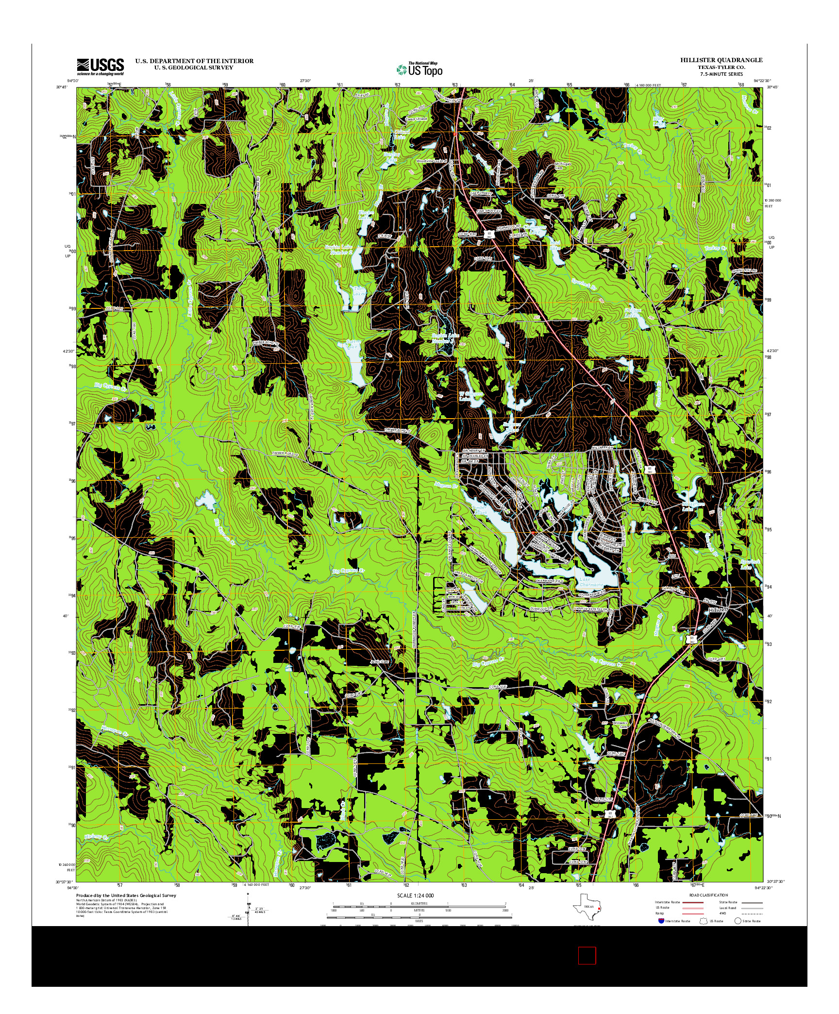 USGS US TOPO 7.5-MINUTE MAP FOR HILLISTER, TX 2013