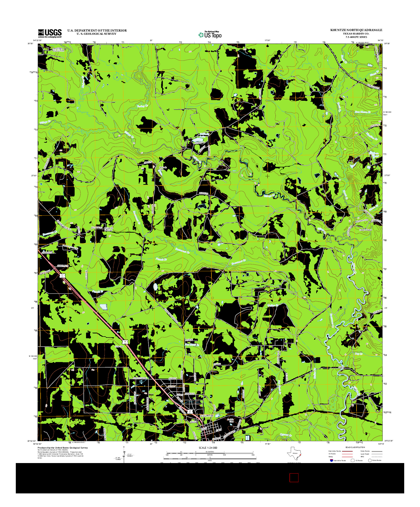 USGS US TOPO 7.5-MINUTE MAP FOR KOUNTZE NORTH, TX 2013