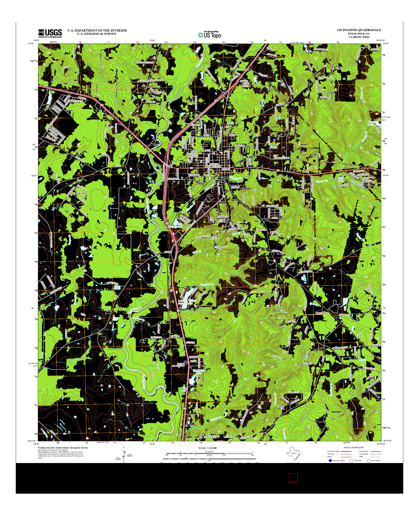 USGS US TOPO 7.5-MINUTE MAP FOR LIVINGSTON, TX 2013