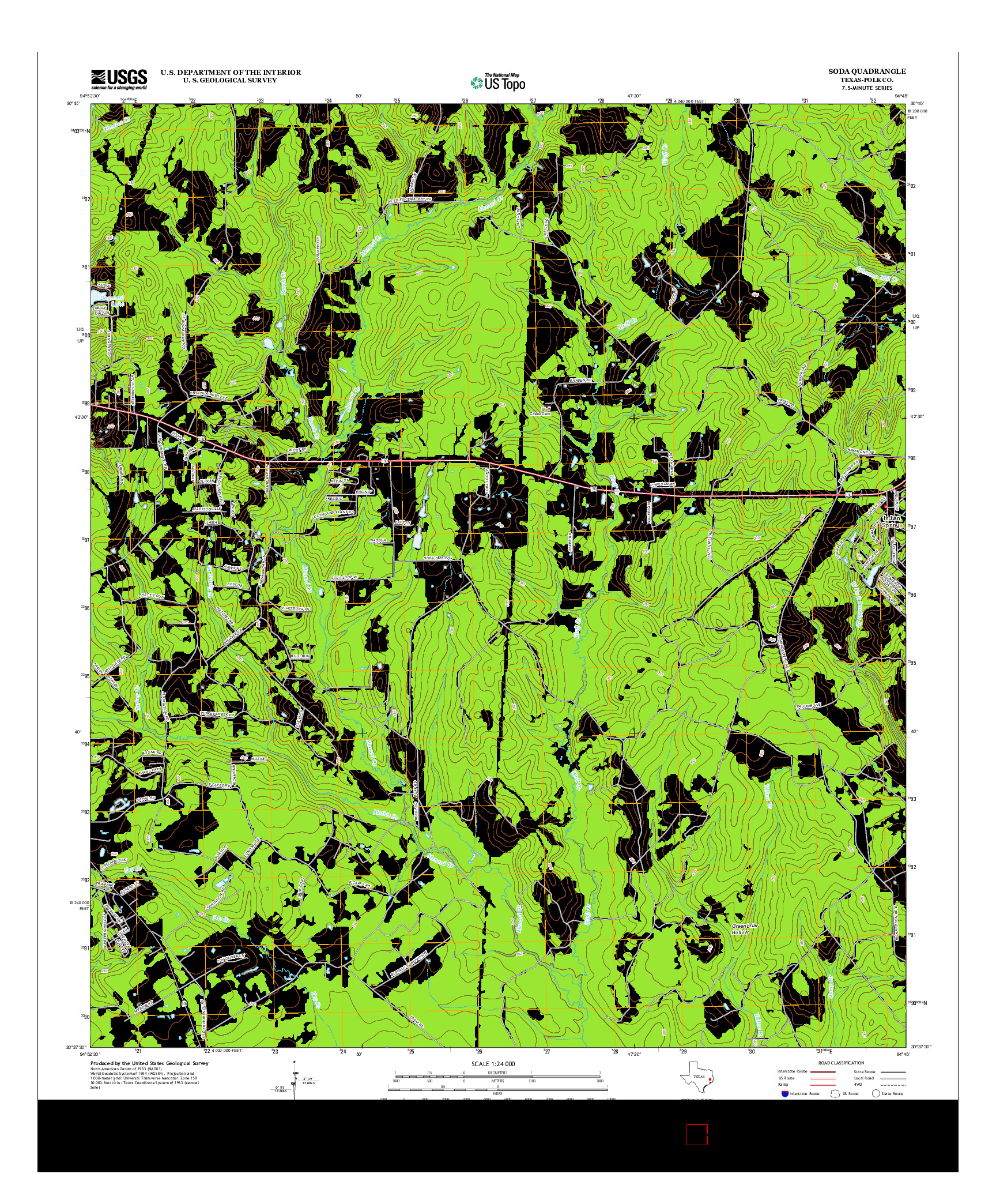 USGS US TOPO 7.5-MINUTE MAP FOR SODA, TX 2013