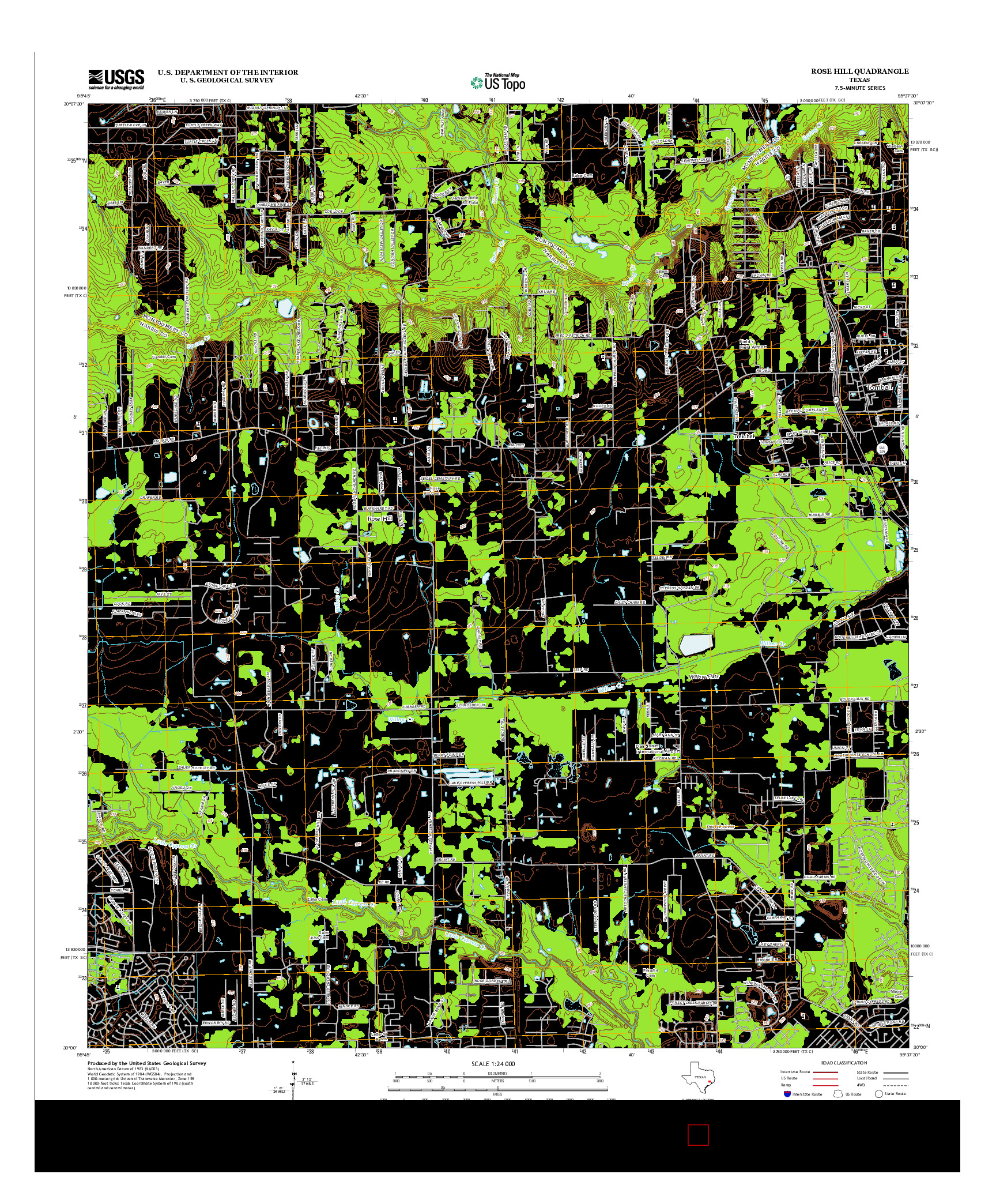 USGS US TOPO 7.5-MINUTE MAP FOR ROSE HILL, TX 2013