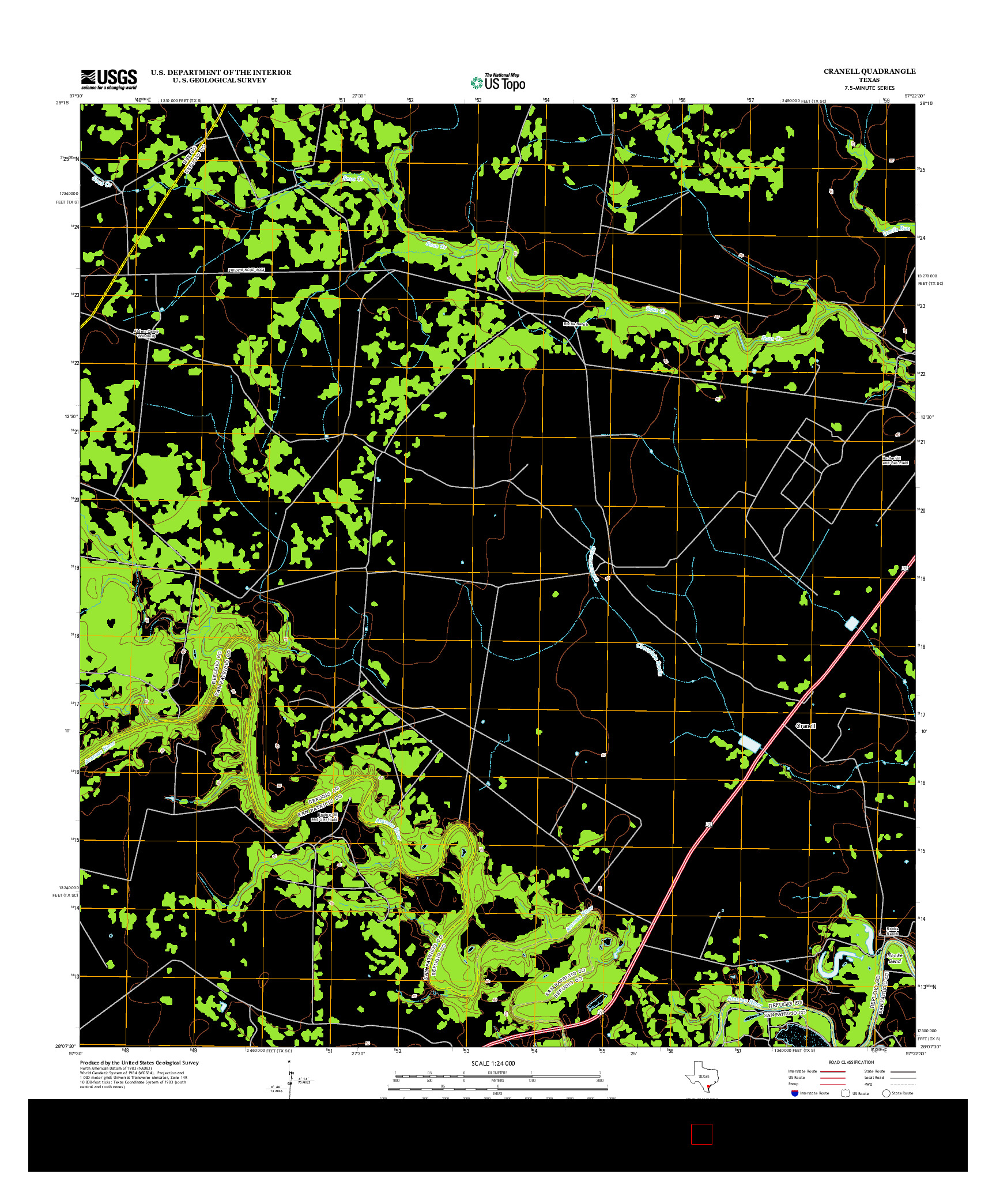 USGS US TOPO 7.5-MINUTE MAP FOR CRANELL, TX 2013