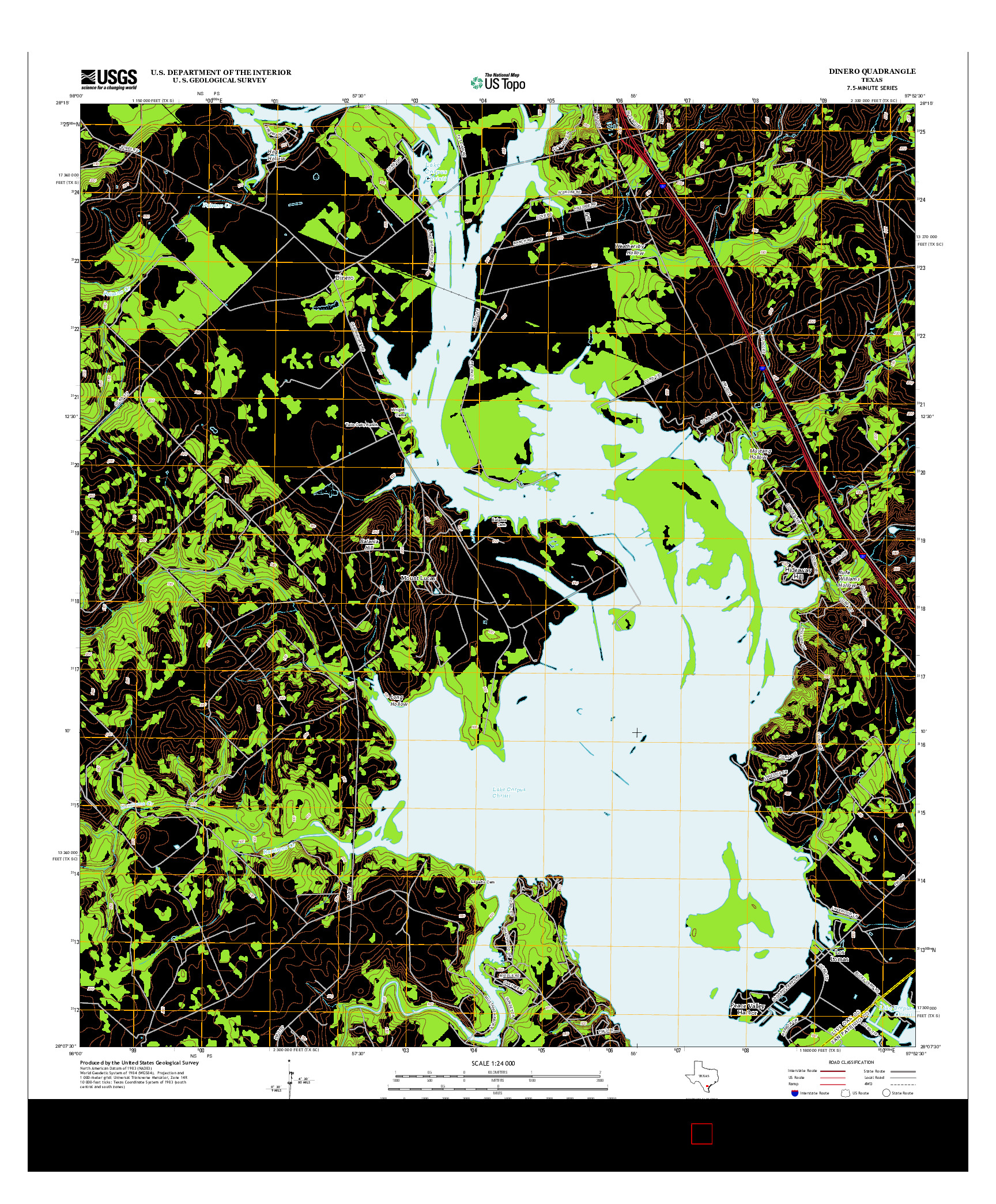 USGS US TOPO 7.5-MINUTE MAP FOR DINERO, TX 2013