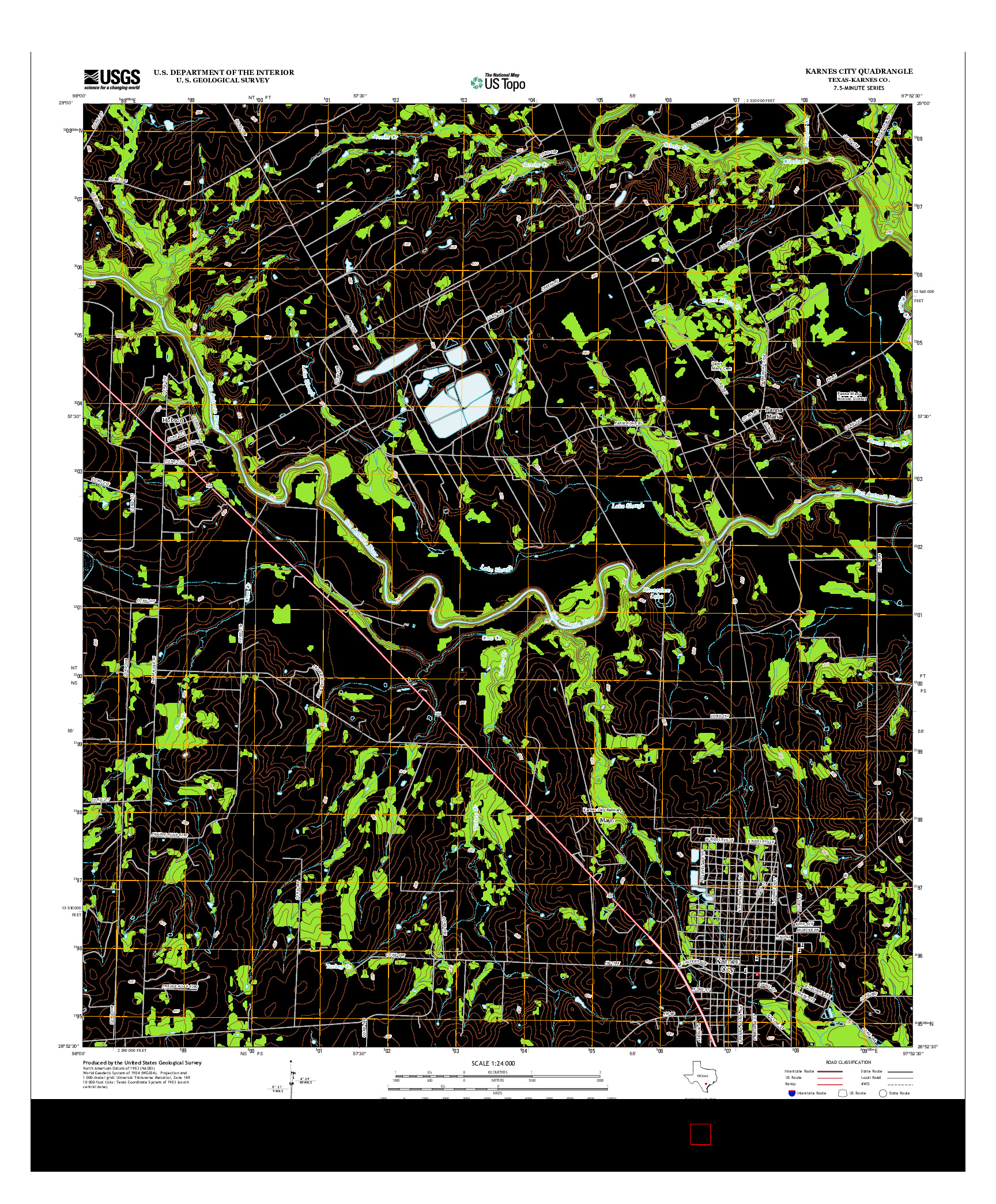 USGS US TOPO 7.5-MINUTE MAP FOR KARNES CITY, TX 2013