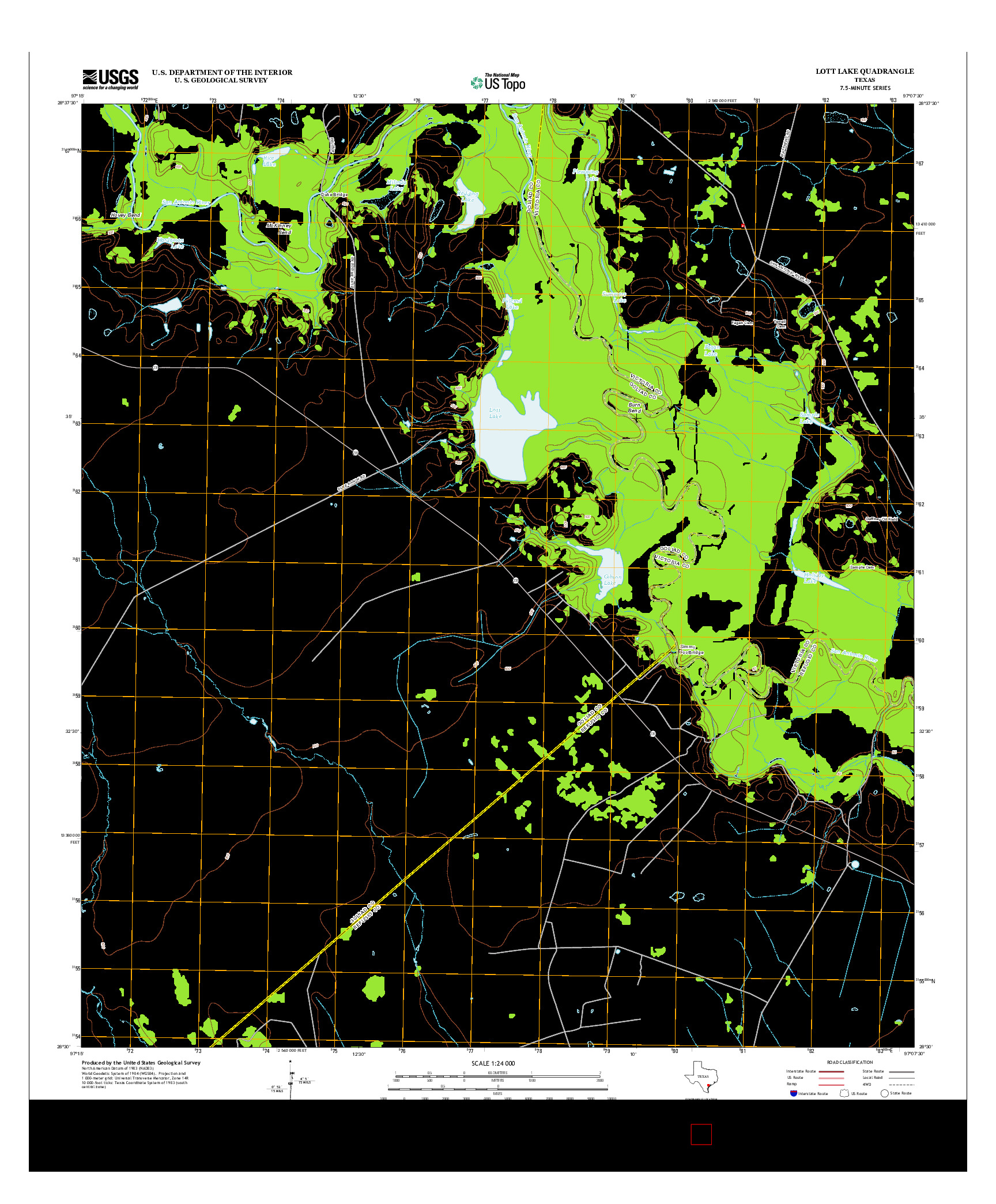 USGS US TOPO 7.5-MINUTE MAP FOR LOTT LAKE, TX 2013