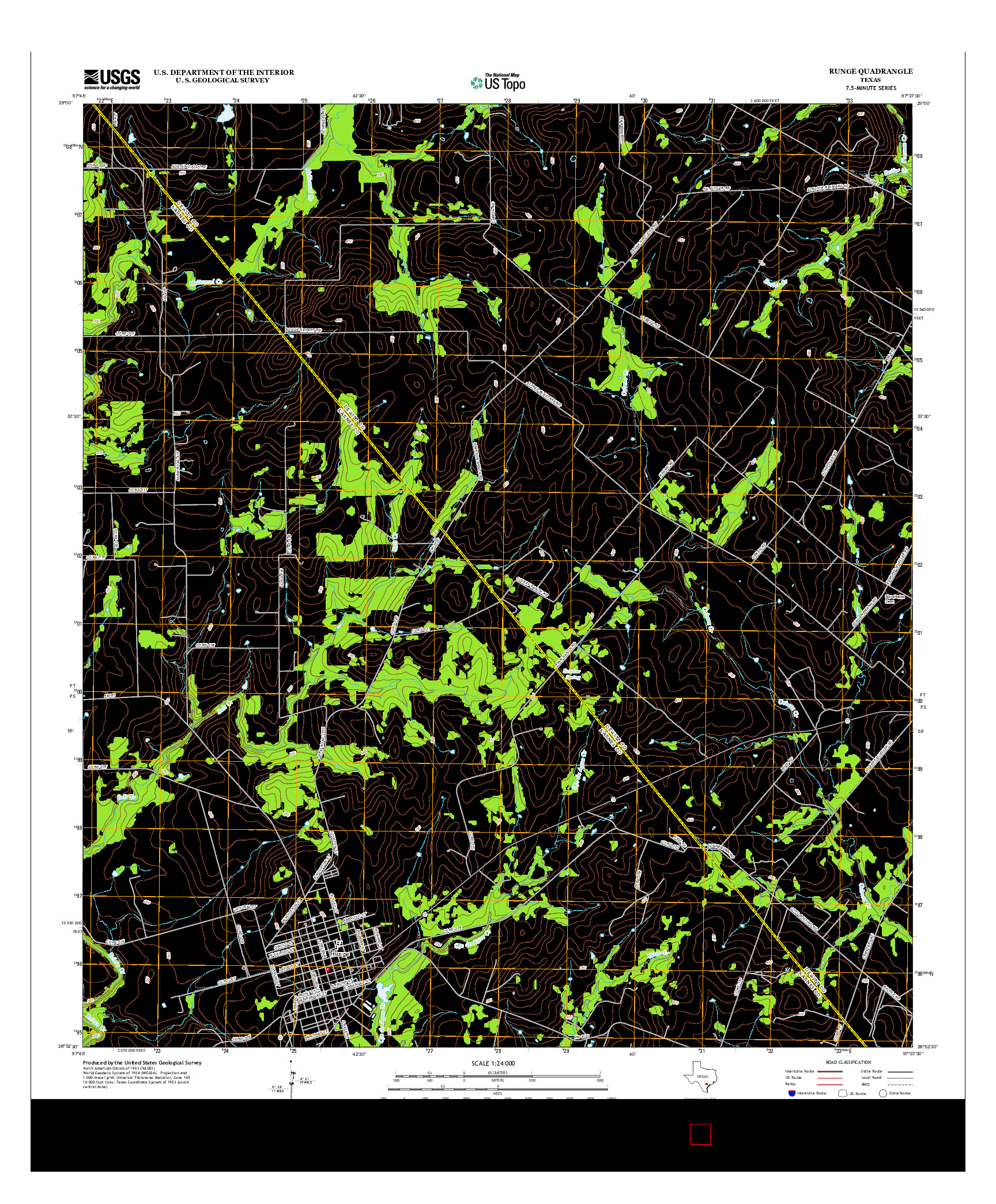 USGS US TOPO 7.5-MINUTE MAP FOR RUNGE, TX 2013