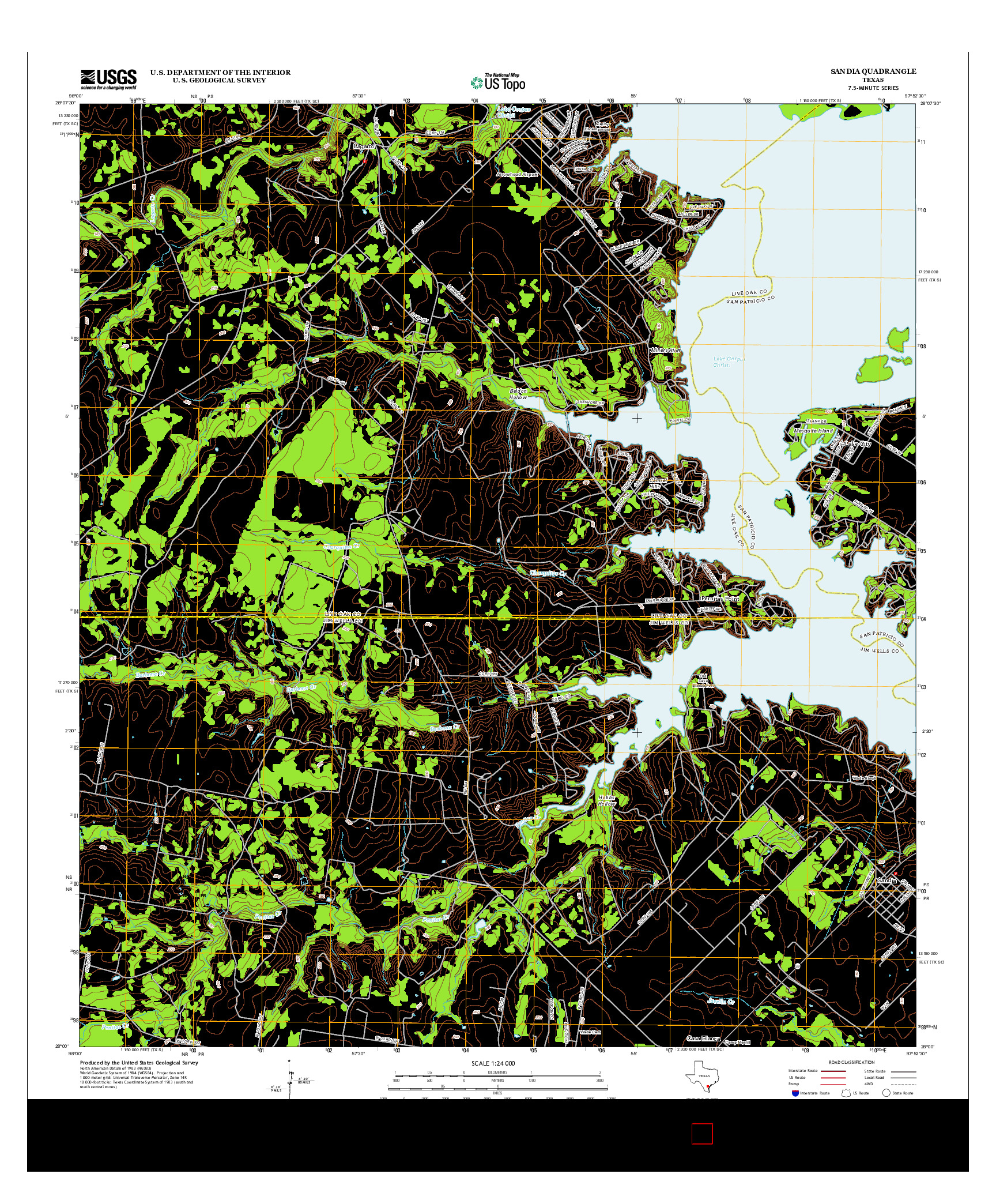 USGS US TOPO 7.5-MINUTE MAP FOR SANDIA, TX 2013