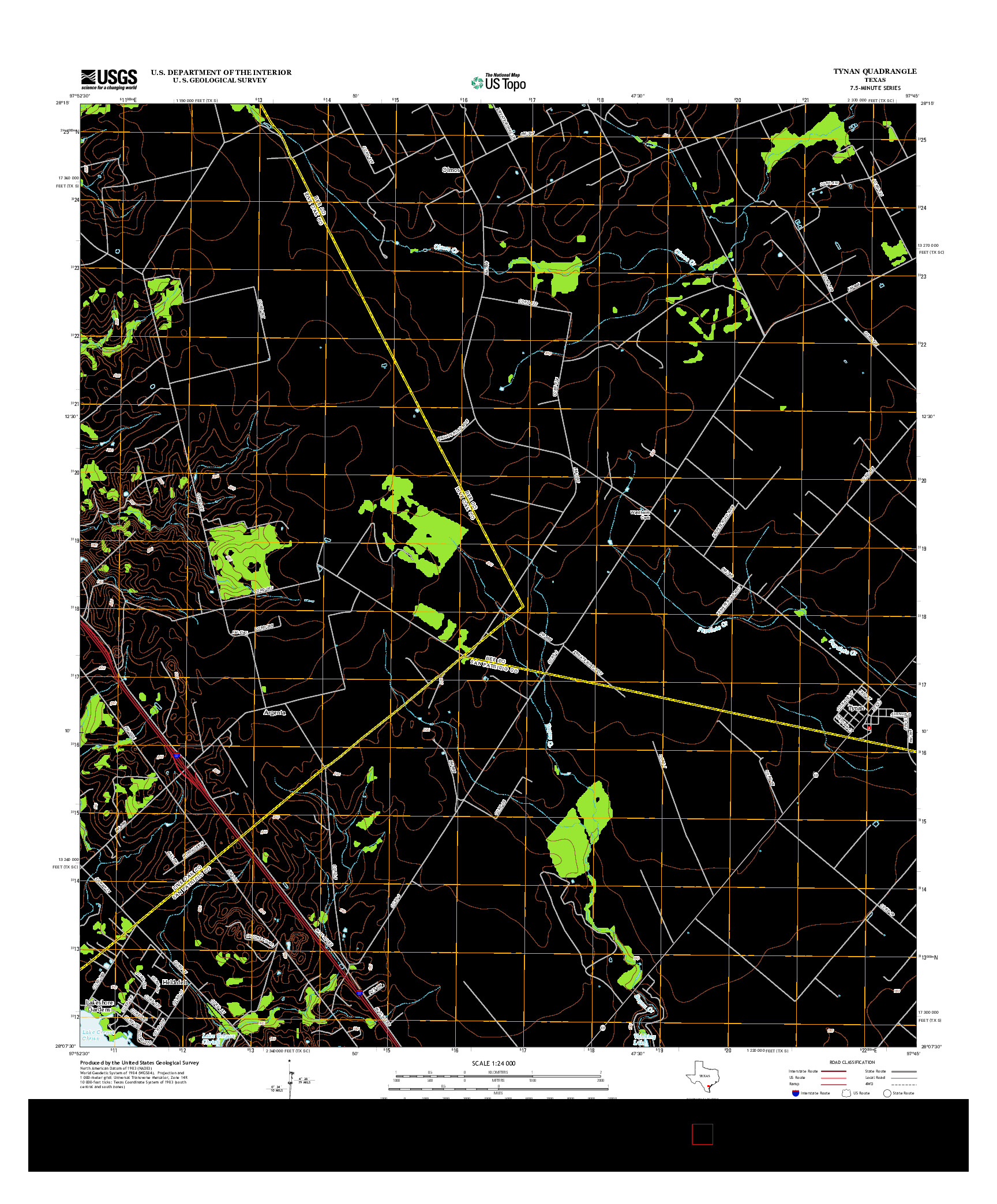 USGS US TOPO 7.5-MINUTE MAP FOR TYNAN, TX 2013