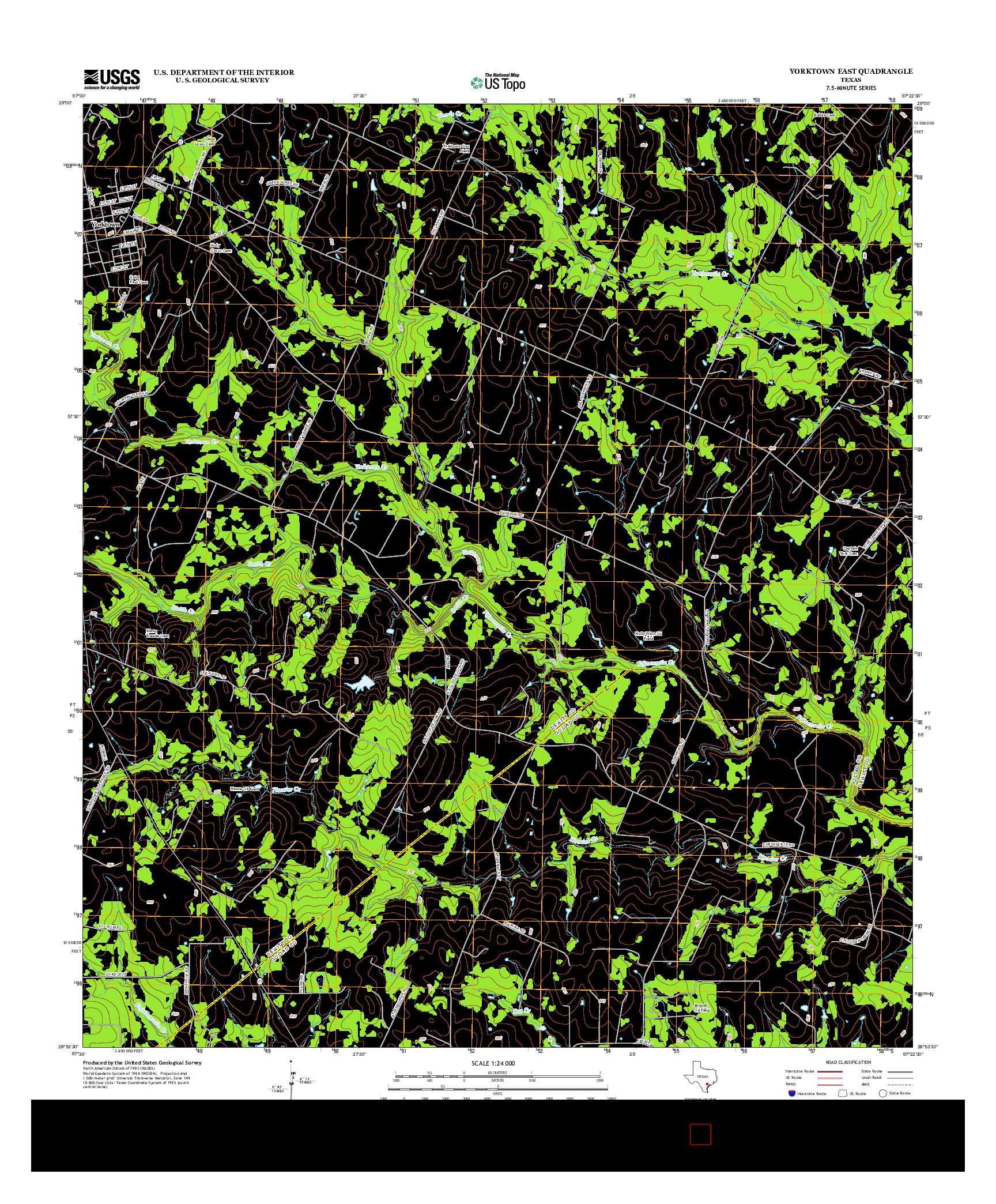 USGS US TOPO 7.5-MINUTE MAP FOR YORKTOWN EAST, TX 2013