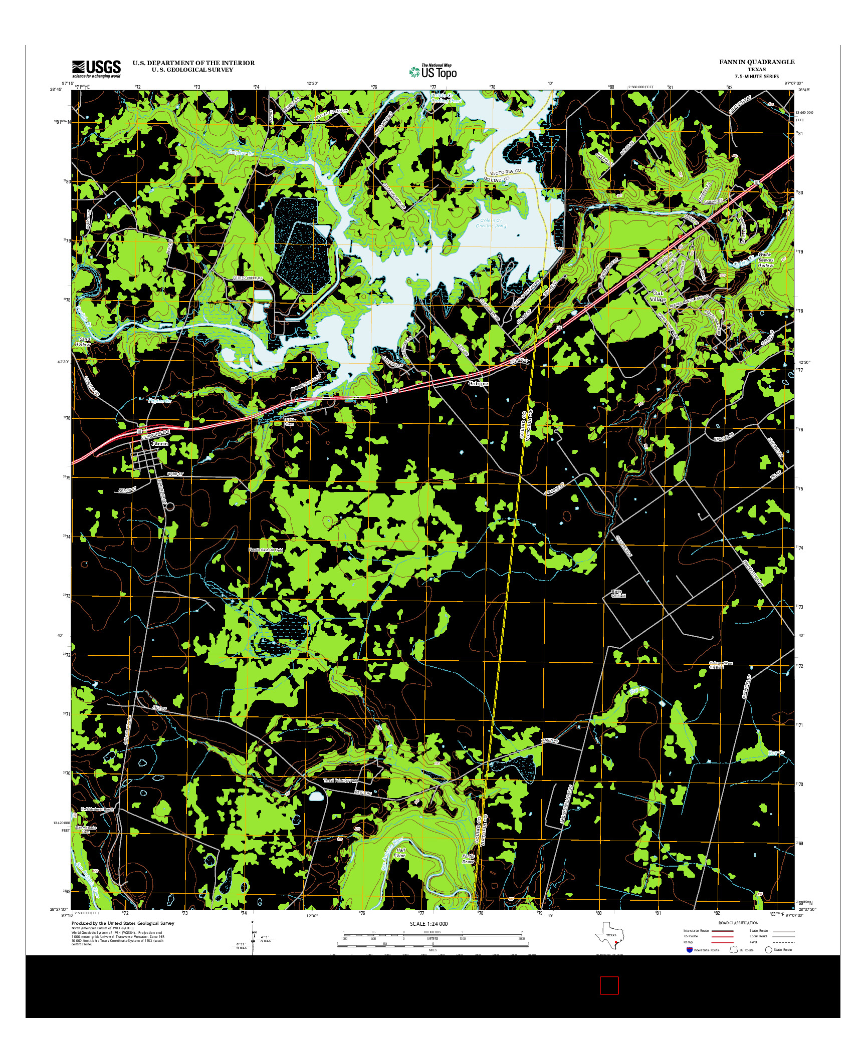 USGS US TOPO 7.5-MINUTE MAP FOR FANNIN, TX 2013