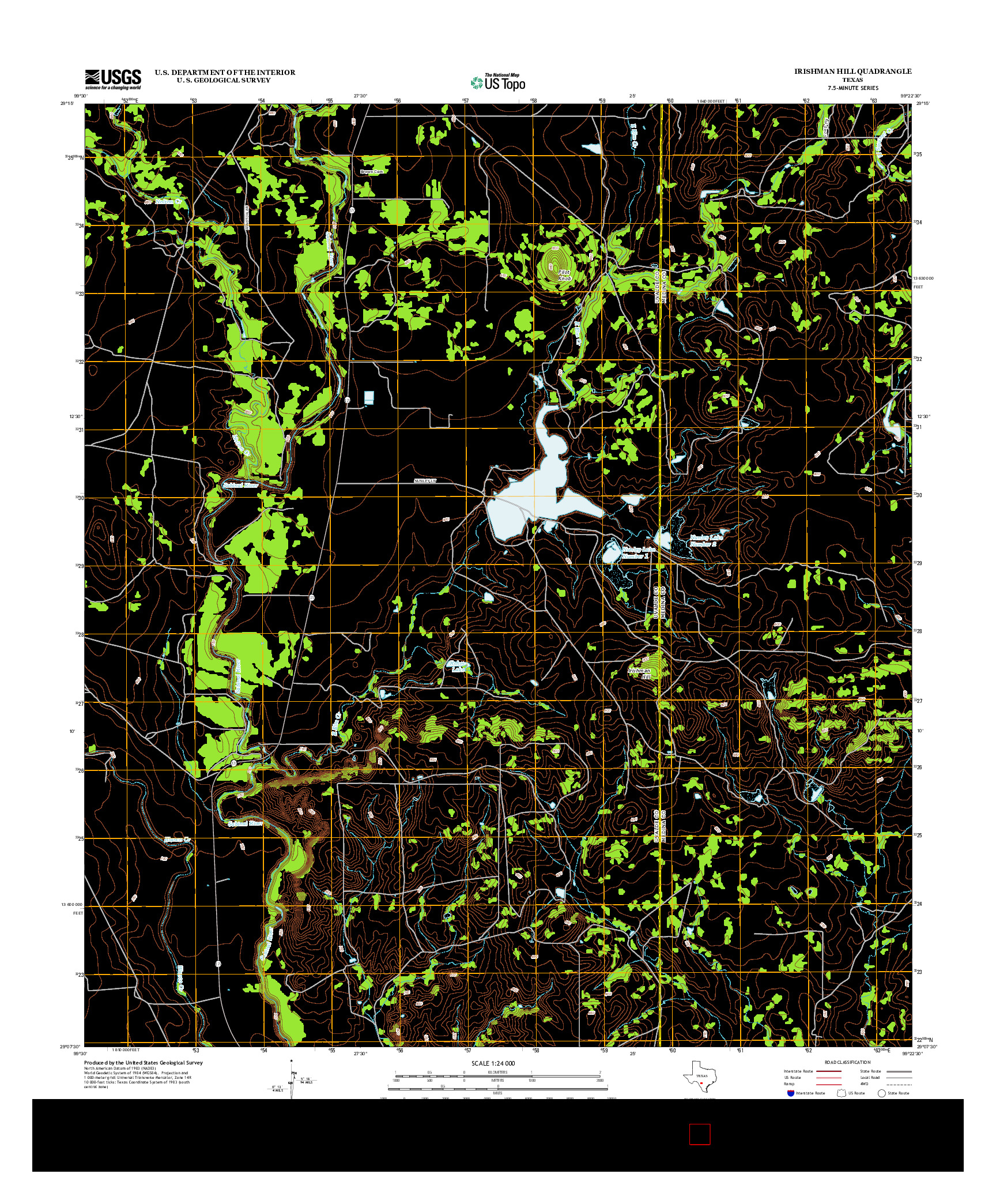 USGS US TOPO 7.5-MINUTE MAP FOR IRISHMAN HILL, TX 2013